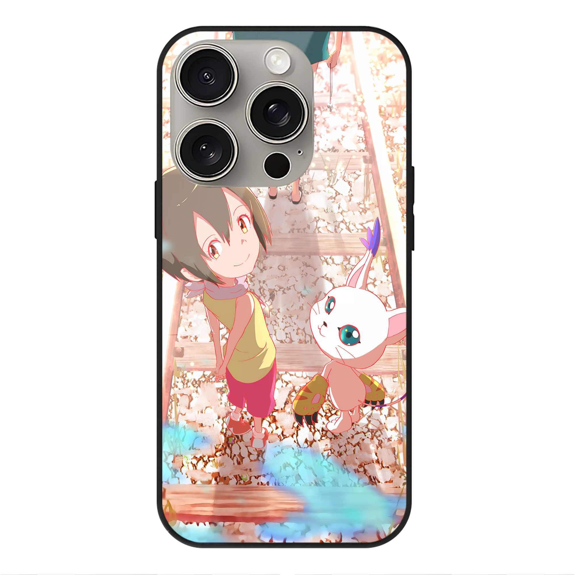 （画像用） Digimon デジタルモンスター/デジモン 【iPhone15Pro対応】スマホケース 耐衝撃＆黄変防止 背面ガラス