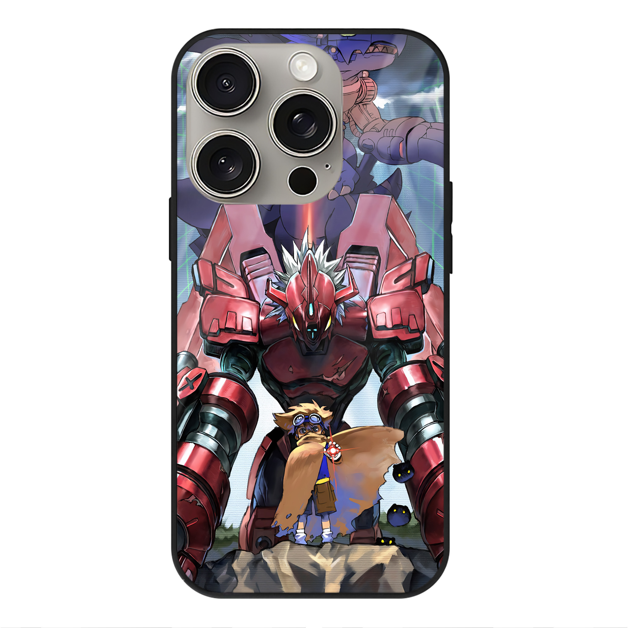 （画像用） Digimon デジタルモンスター/デジモン 【iPhone15Pro対応】スマホケース 耐衝撃＆黄変防止 背面ガラス