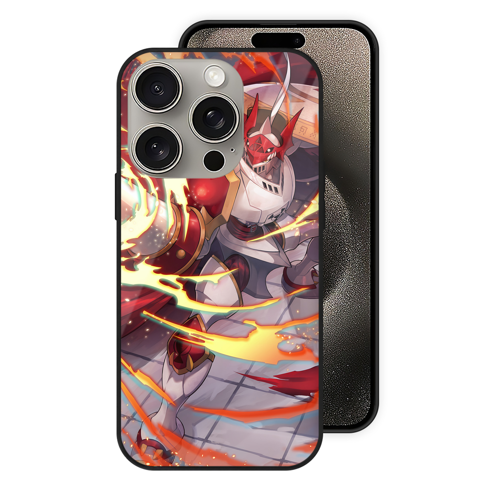 （画像用） Digimon デジタルモンスター/デジモン 【iPhone15Pro対応】スマホケース 耐衝撃＆黄変防止 背面ガラス