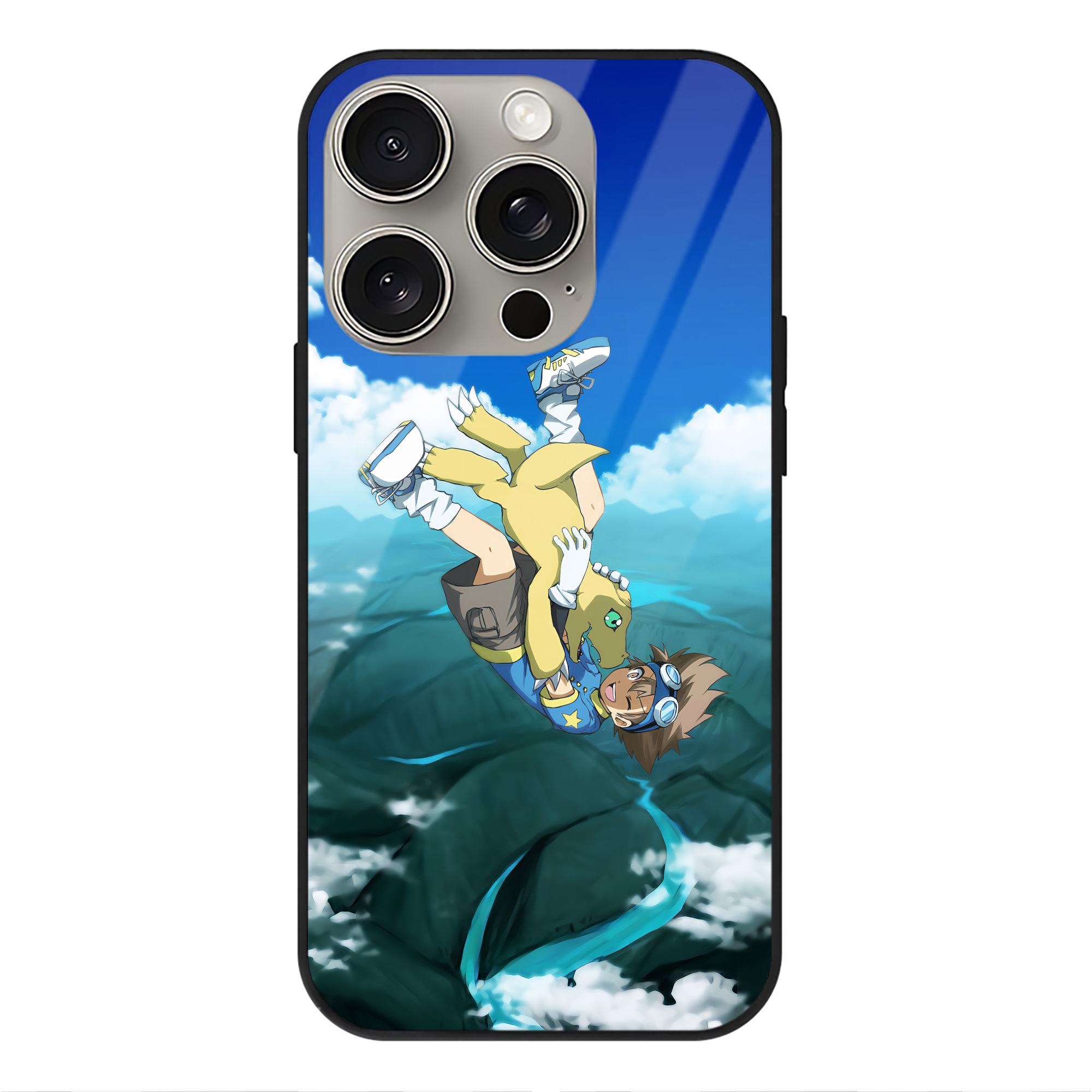 （画像用） Digimon デジタルモンスター/デジモン 【iPhone15Pro対応】スマホケース 耐衝撃＆黄変防止 背面ガラス