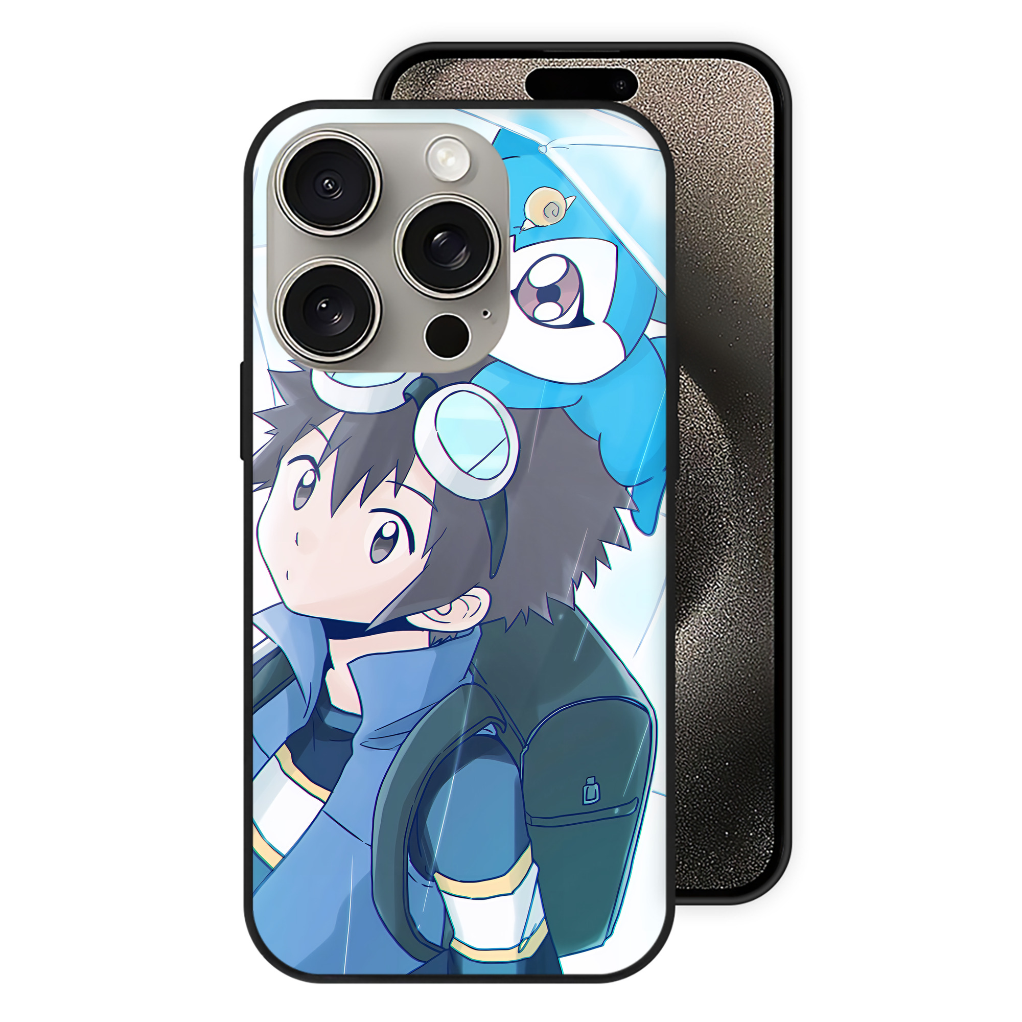 （画像用） Digimon デジタルモンスター/デジモン 【iPhone15Pro対応】スマホケース 耐衝撃＆黄変防止 背面ガラス