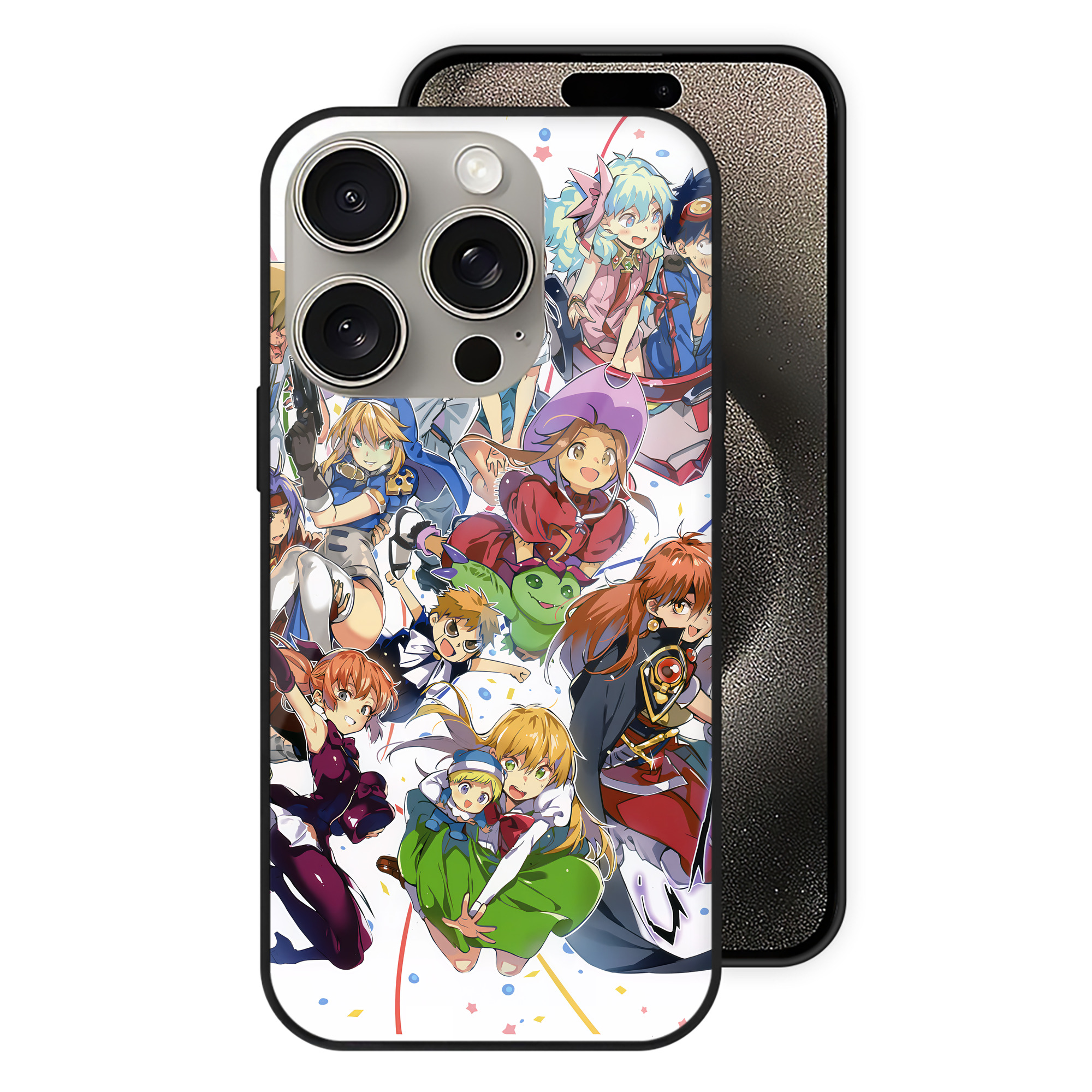 （画像用） Digimon デジタルモンスター/デジモン 【iPhone15Pro対応】スマホケース 耐衝撃＆黄変防止 背面ガラス