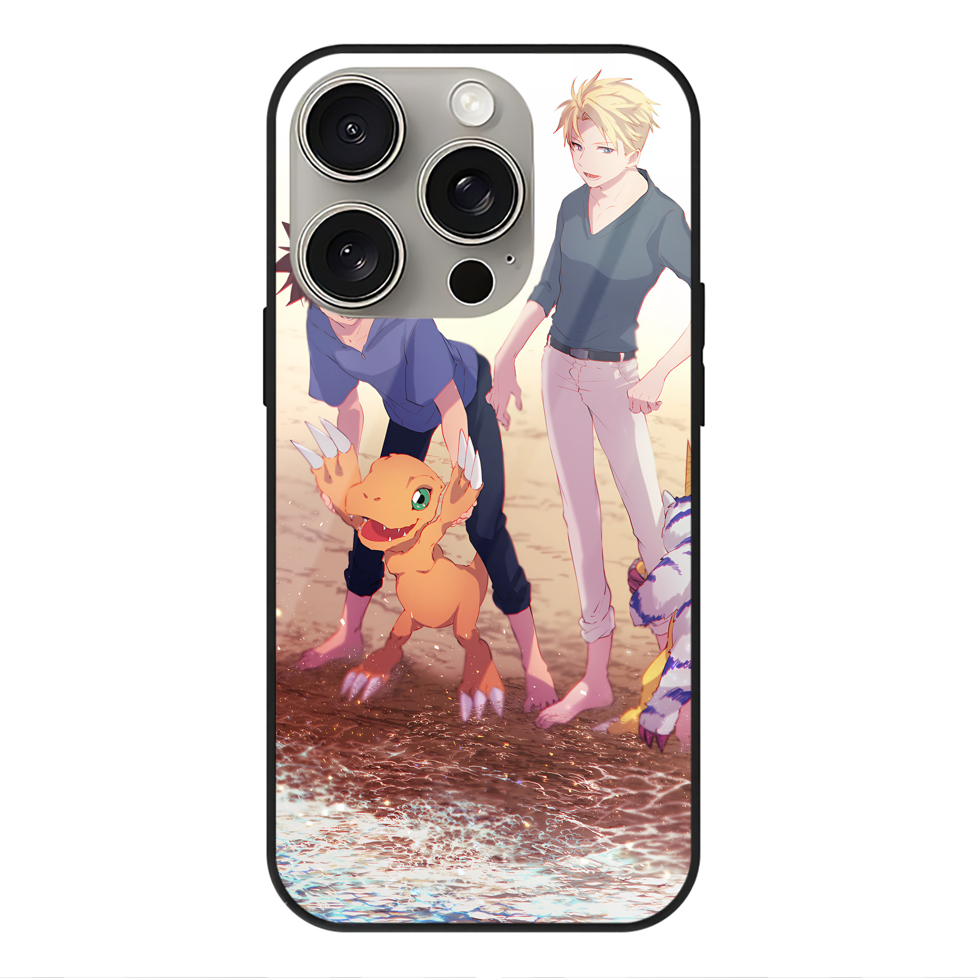（画像用） Digimon デジタルモンスター/デジモン 【iPhone15Pro対応】スマホケース 耐衝撃＆黄変防止 背面ガラス