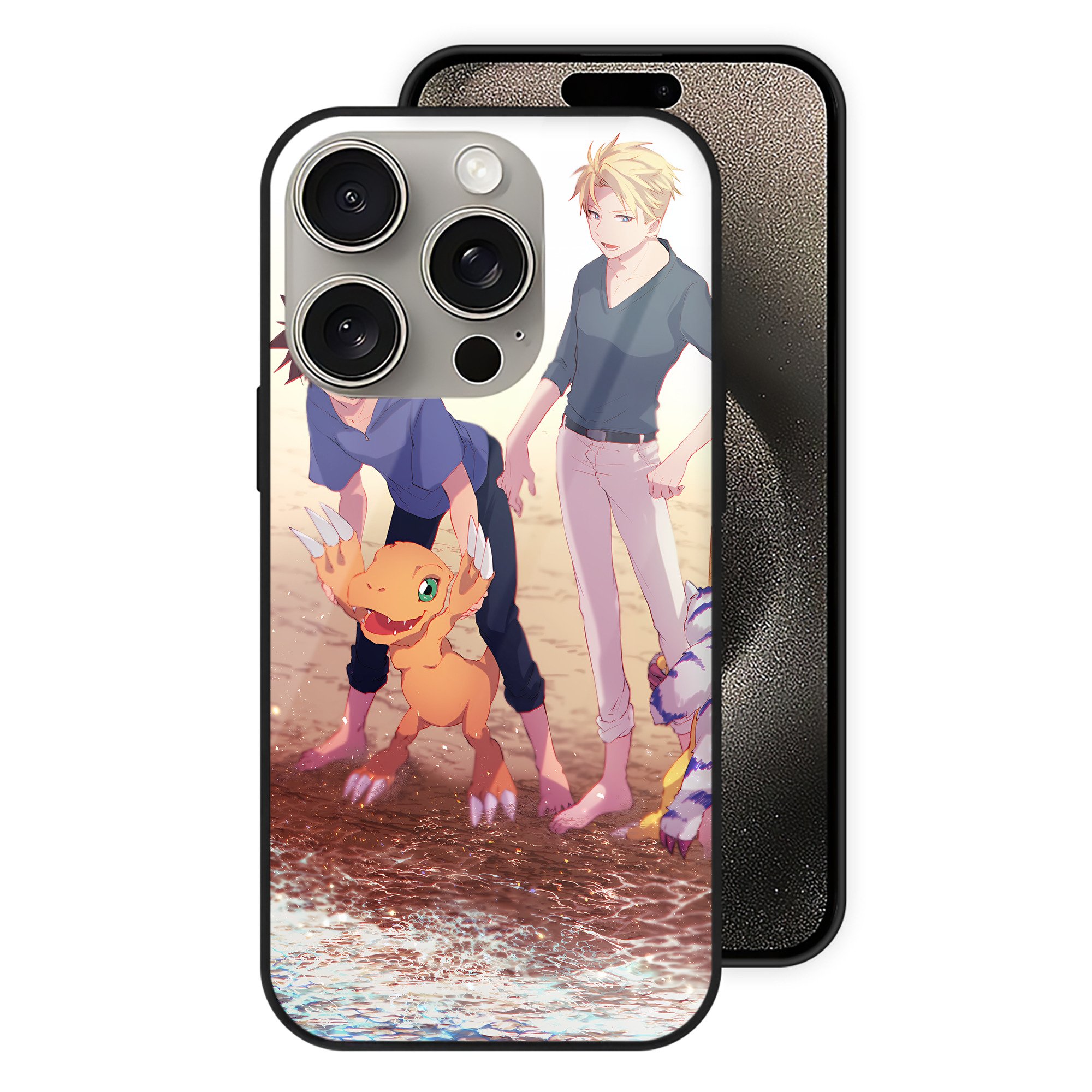（画像用） Digimon デジタルモンスター/デジモン 【iPhone15Pro対応】スマホケース 耐衝撃＆黄変防止 背面ガラス