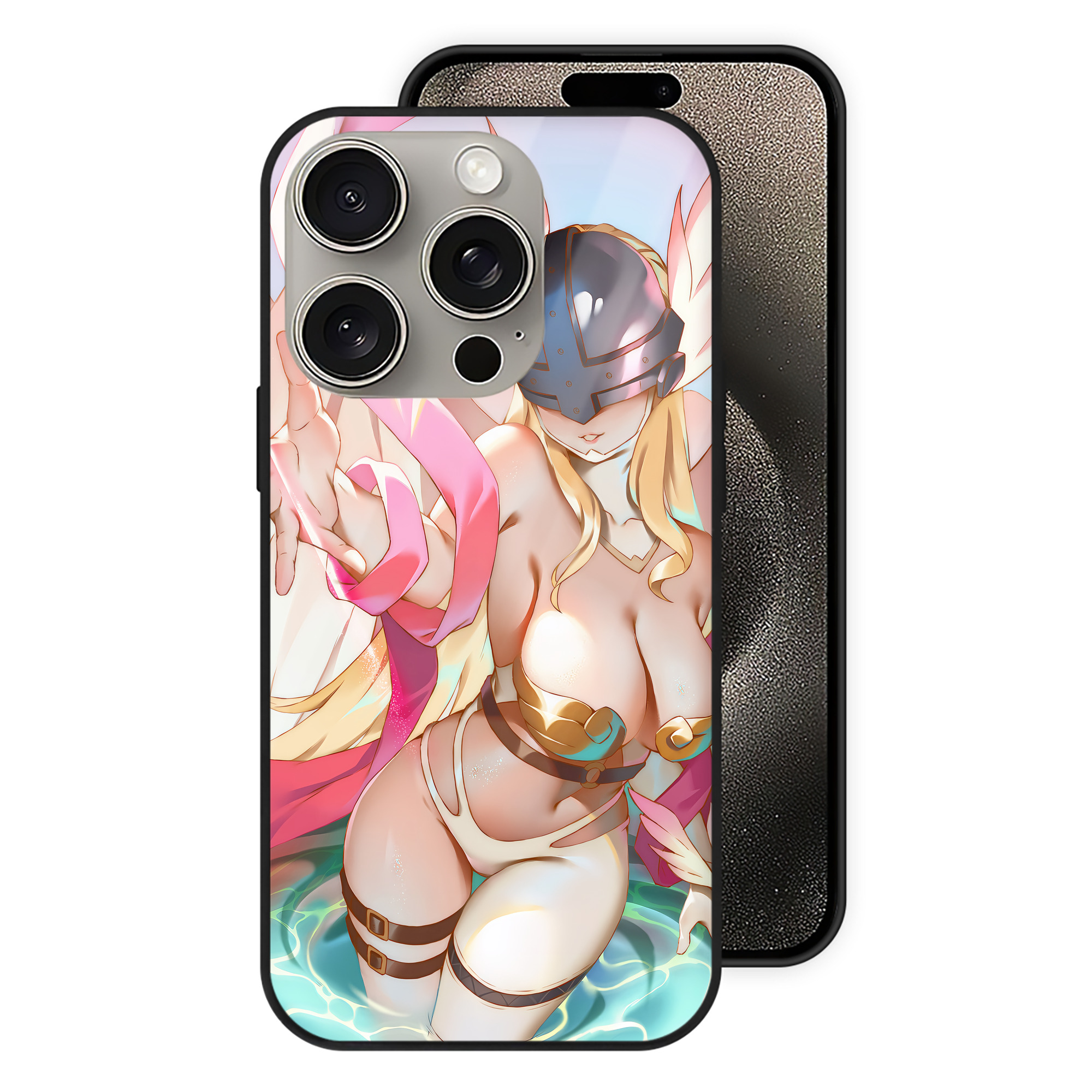（画像用） Digimon デジタルモンスター/デジモン 【iPhone15Pro対応】スマホケース 耐衝撃＆黄変防止 背面ガラス