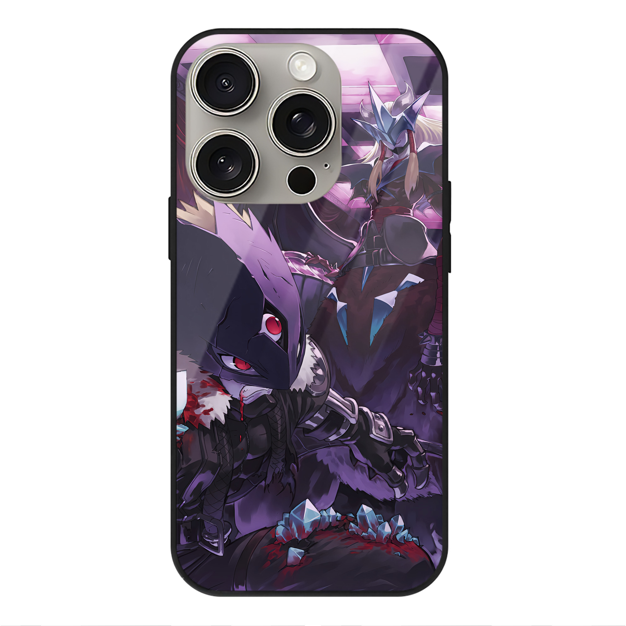 （画像用） Digimon デジタルモンスター/デジモン 【iPhone15Pro対応】スマホケース 耐衝撃＆黄変防止 背面ガラス