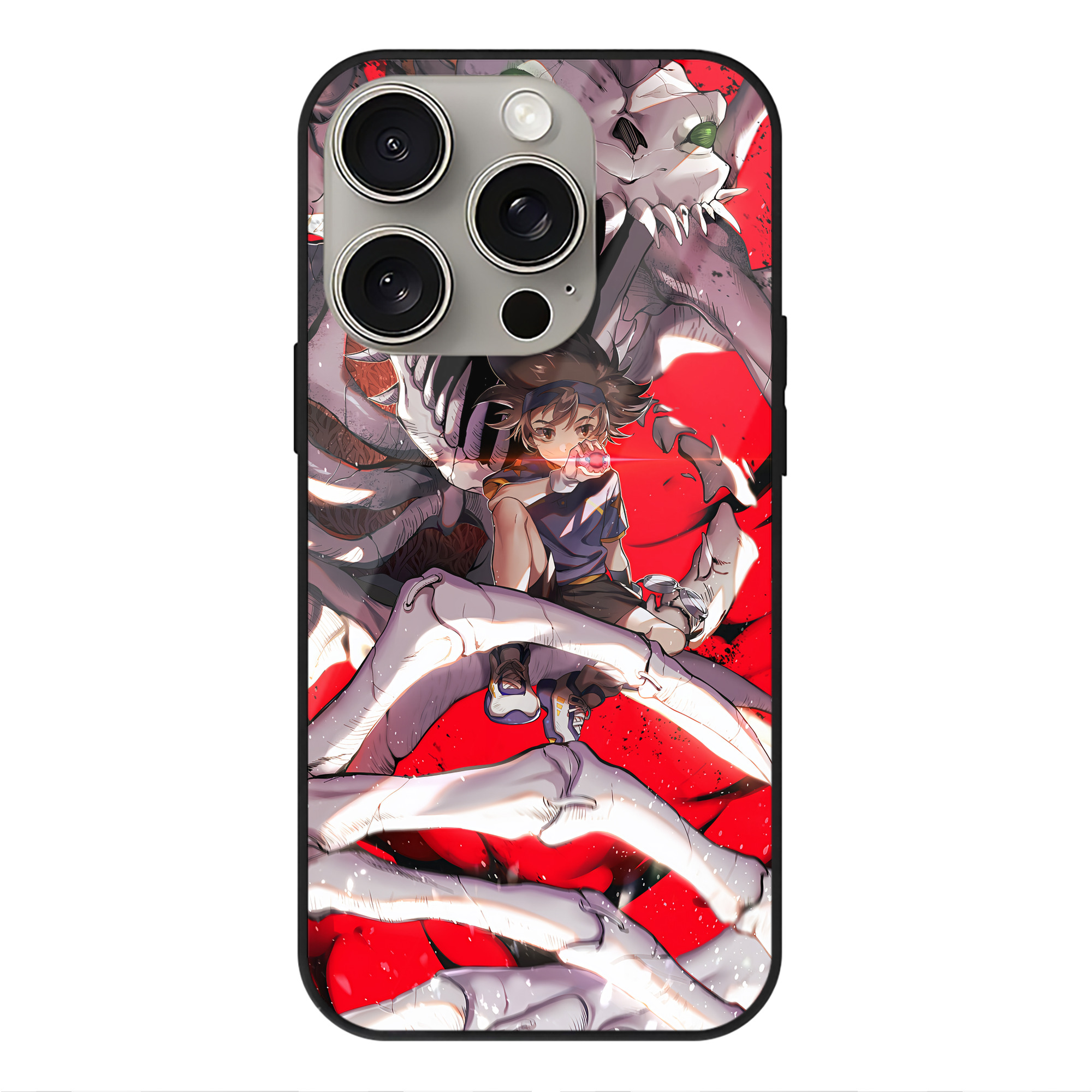 （画像用） Digimon デジタルモンスター/デジモン 【iPhone15Pro対応】スマホケース 耐衝撃＆黄変防止 背面ガラス
