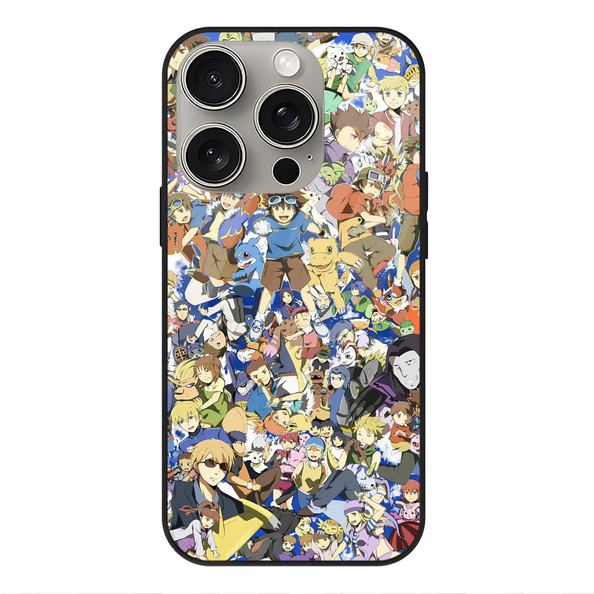（画像用） Digimon デジタルモンスター/デジモン 【iPhone15Pro対応】スマホケース 耐衝撃＆黄変防止 背面ガラス