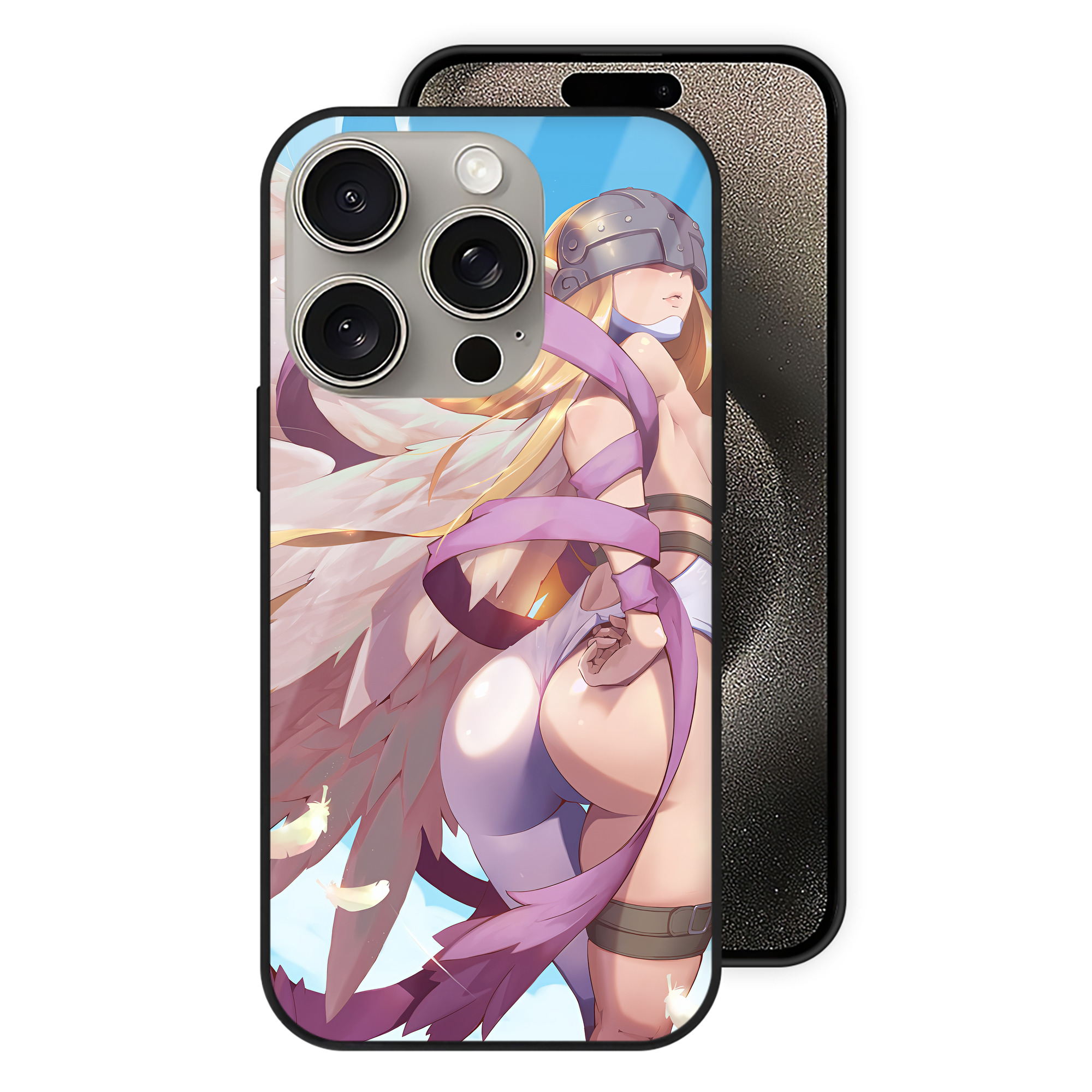 （画像用） Digimon デジタルモンスター/デジモン 【iPhone15Pro対応】スマホケース 耐衝撃＆黄変防止 背面ガラス