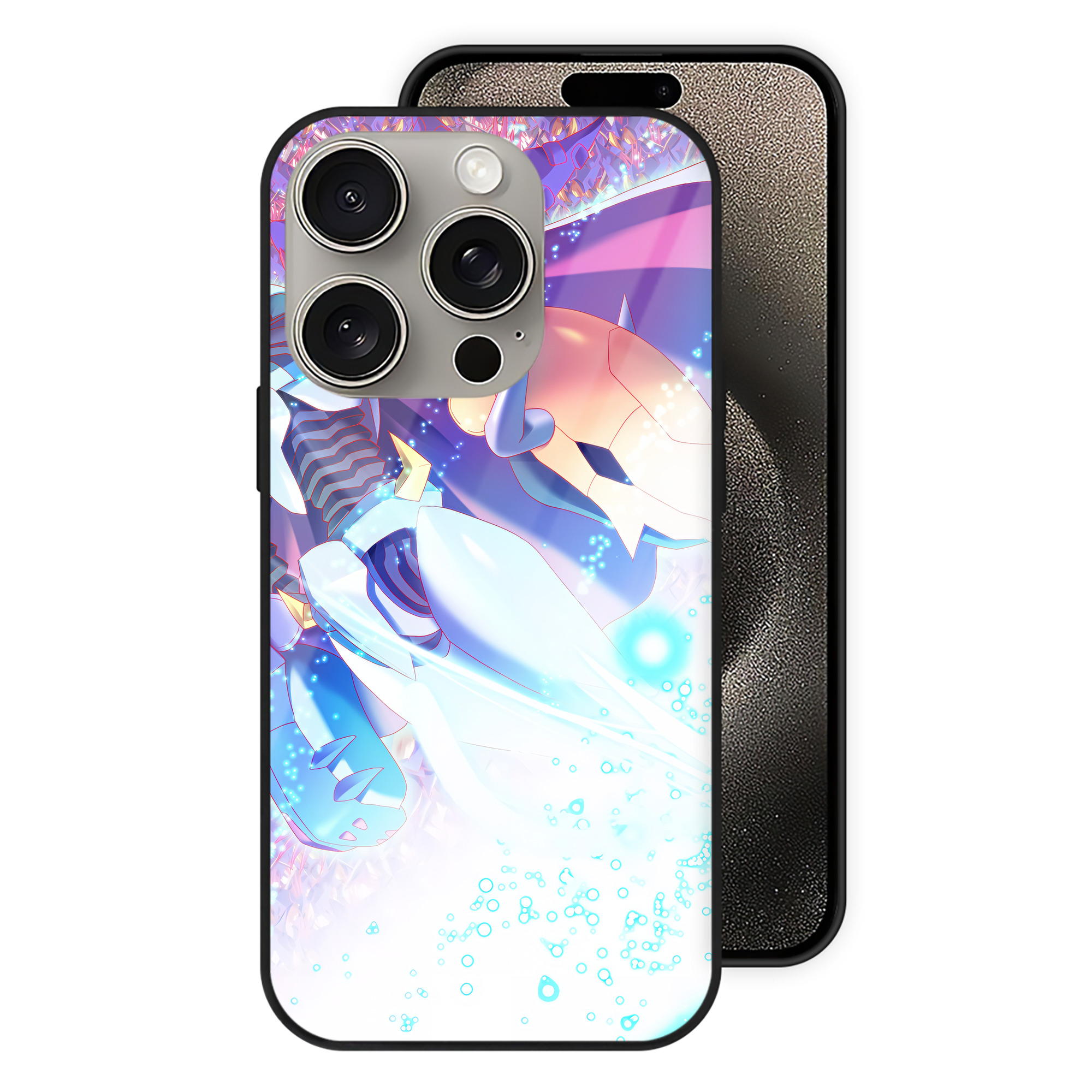 （画像用） Digimon デジタルモンスター/デジモン 【iPhone15Pro対応】スマホケース 耐衝撃＆黄変防止 背面ガラス