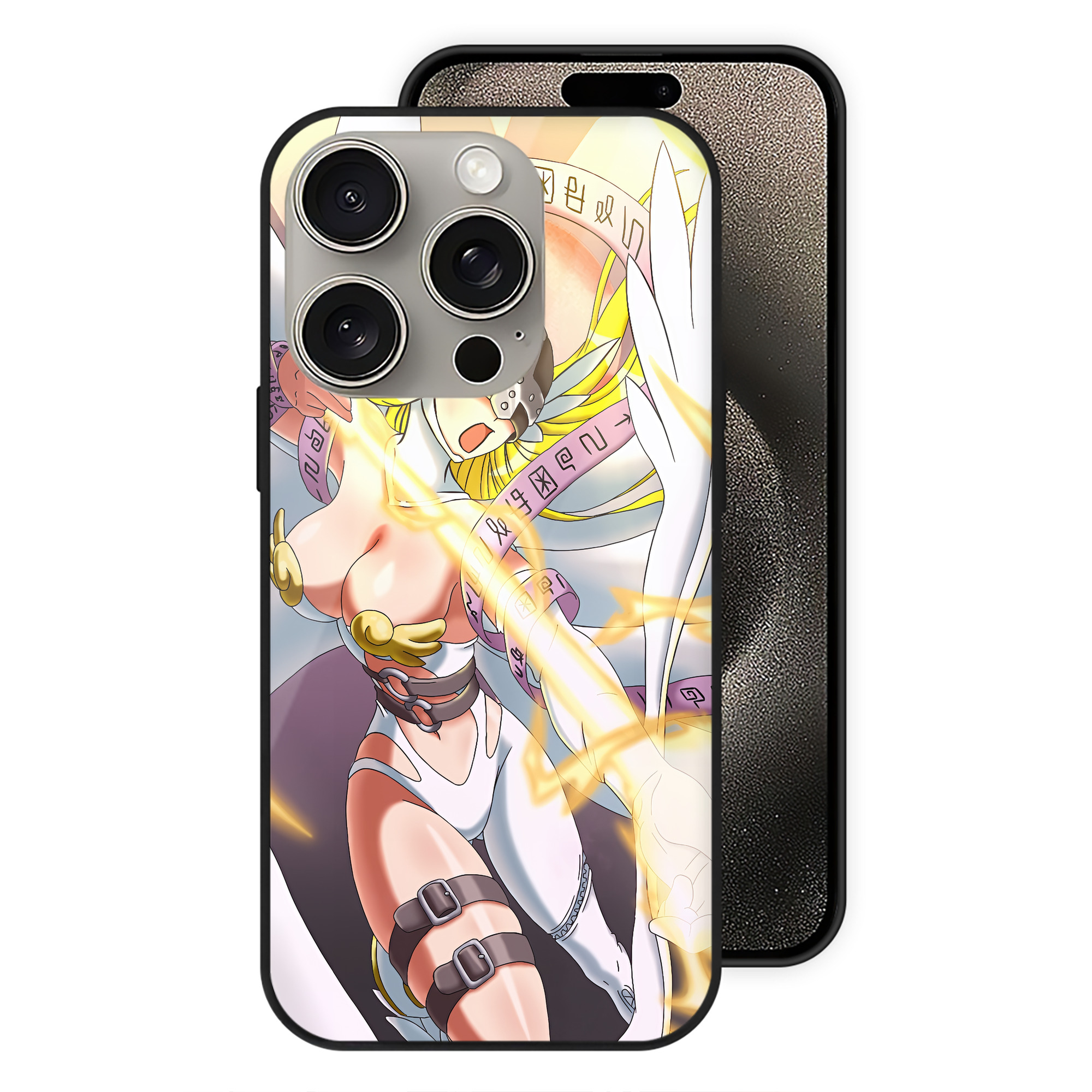 （画像用） Digimon デジタルモンスター/デジモン 【iPhone15Pro対応】スマホケース 耐衝撃＆黄変防止 背面ガラス