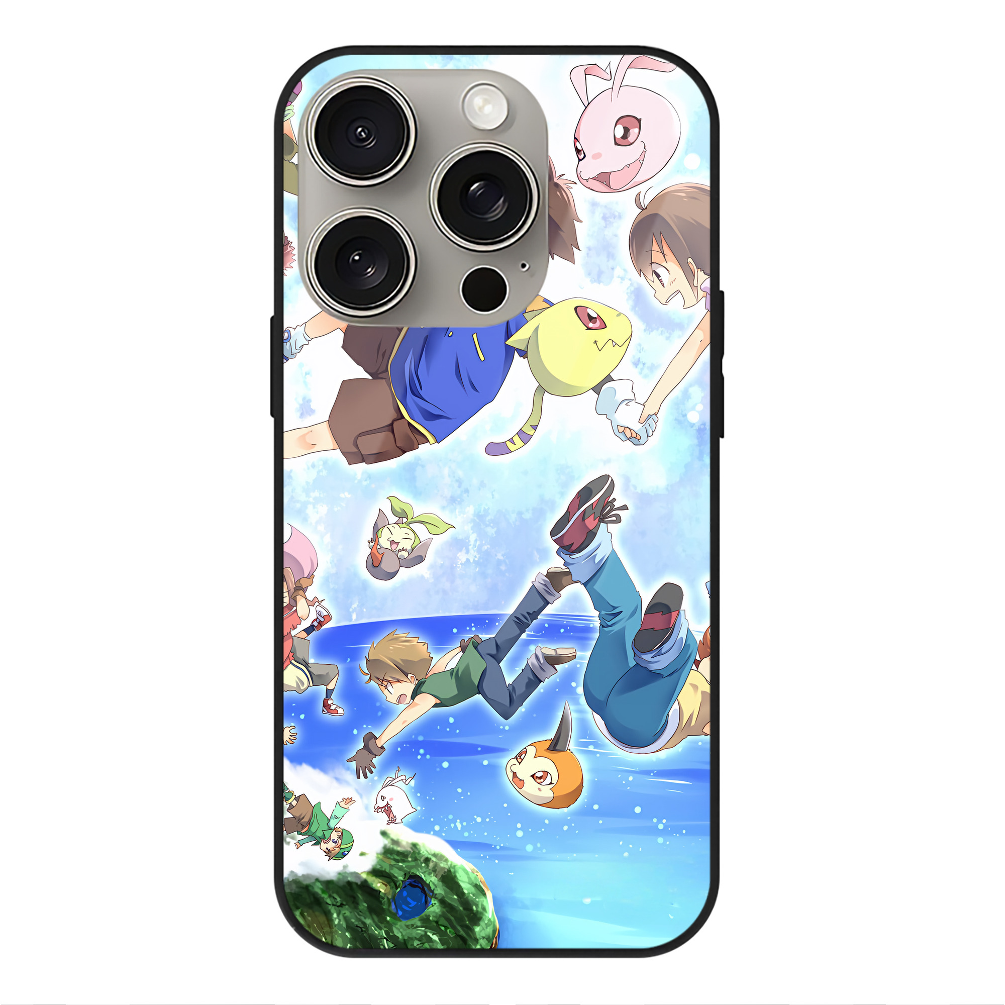 （画像用） Digimon デジタルモンスター/デジモン 【iPhone15Pro対応】スマホケース 耐衝撃＆黄変防止 背面ガラス