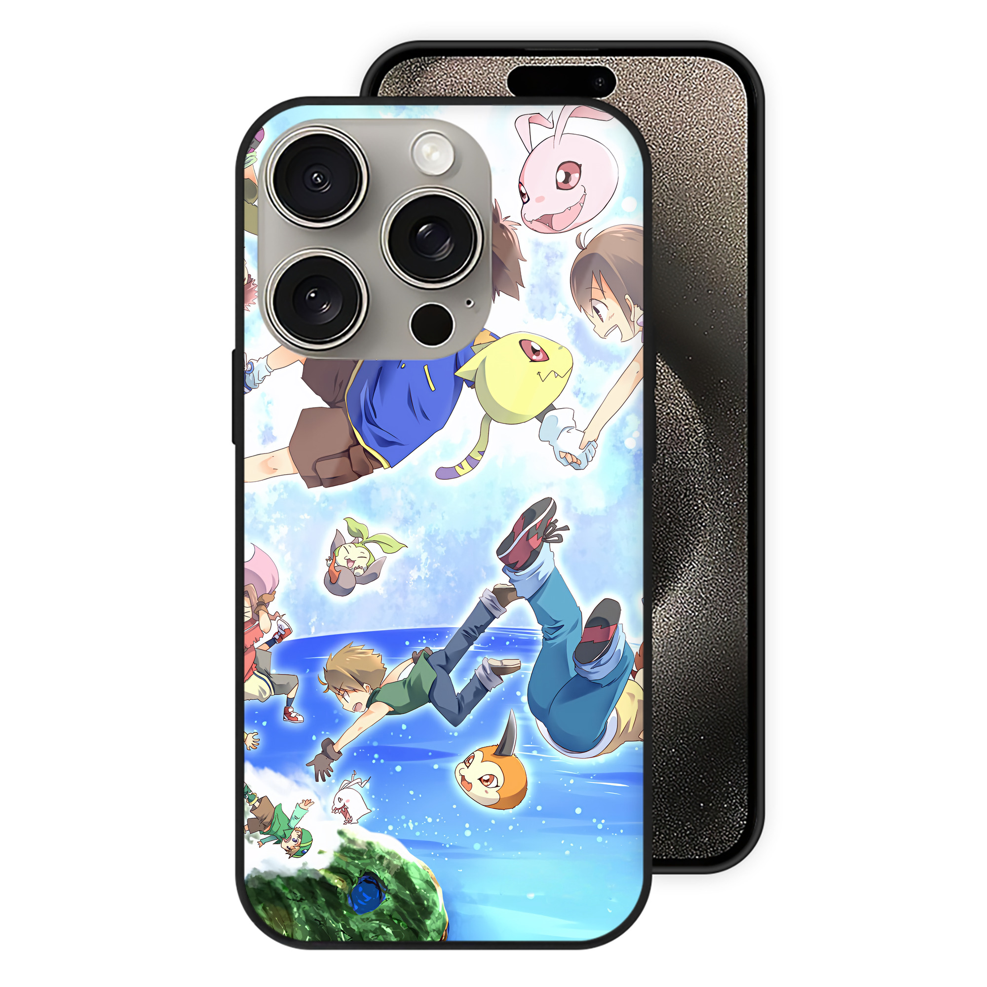 （画像用） Digimon デジタルモンスター/デジモン 【iPhone15Pro対応】スマホケース 耐衝撃＆黄変防止 背面ガラス