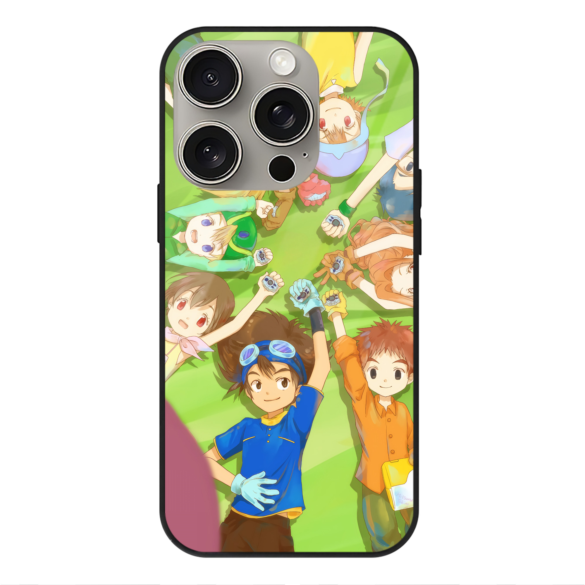 （画像用） Digimon デジタルモンスター/デジモン 【iPhone15Pro対応】スマホケース 耐衝撃＆黄変防止 背面ガラス