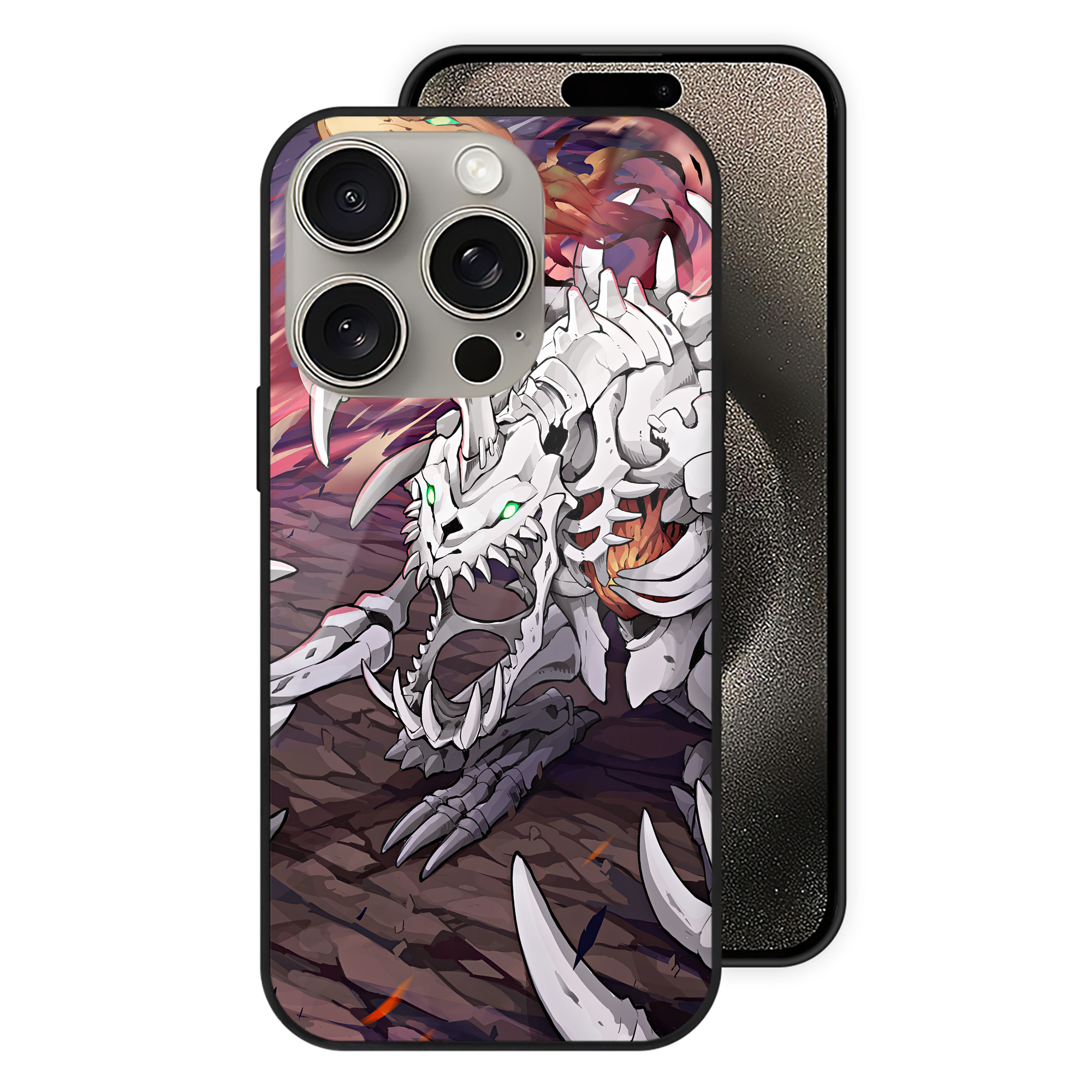 （画像用） Digimon デジタルモンスター/デジモン 【iPhone15Pro対応】スマホケース 耐衝撃＆黄変防止 背面ガラス