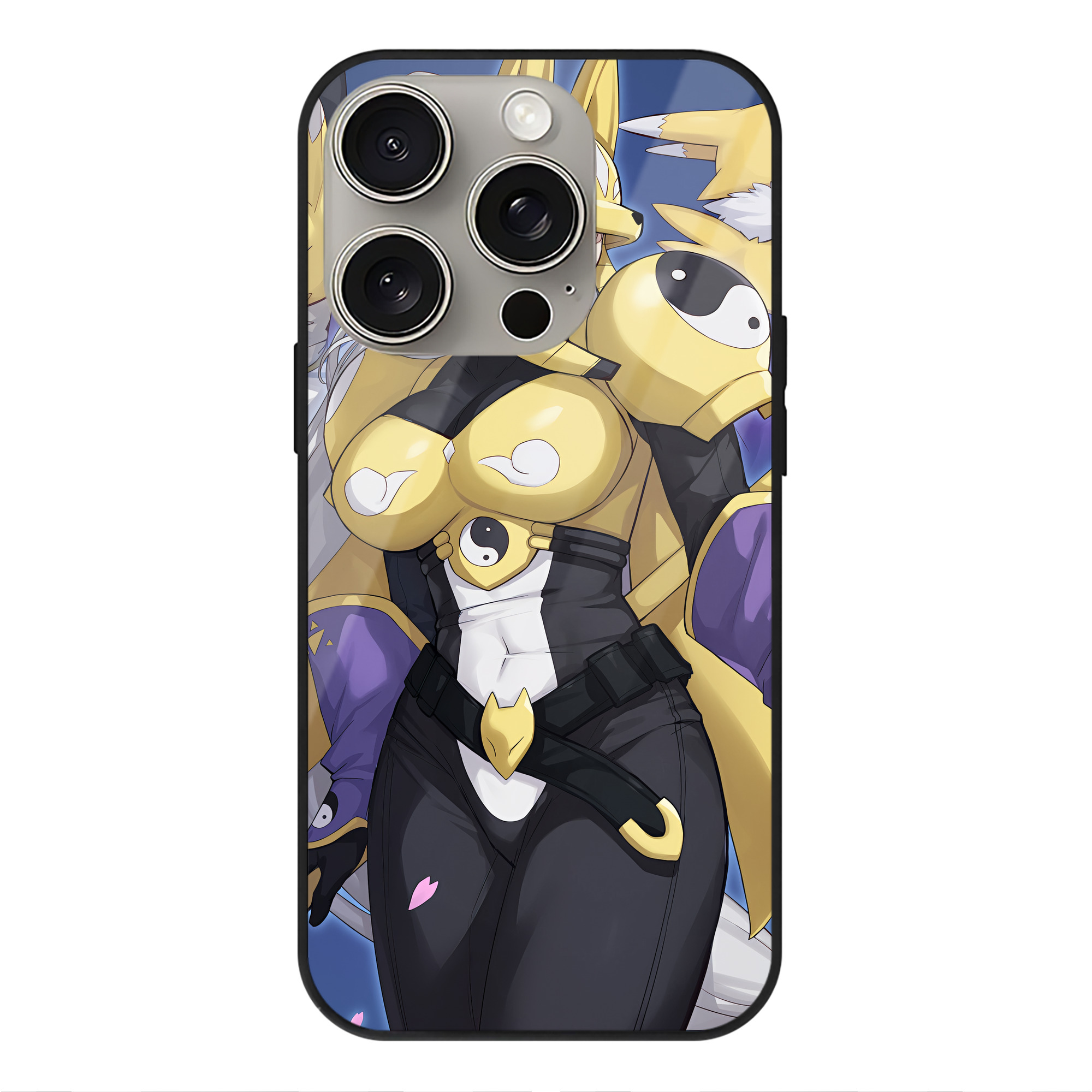 （画像用） Digimon デジタルモンスター/デジモン 【iPhone15Pro対応】スマホケース 耐衝撃＆黄変防止 背面ガラス