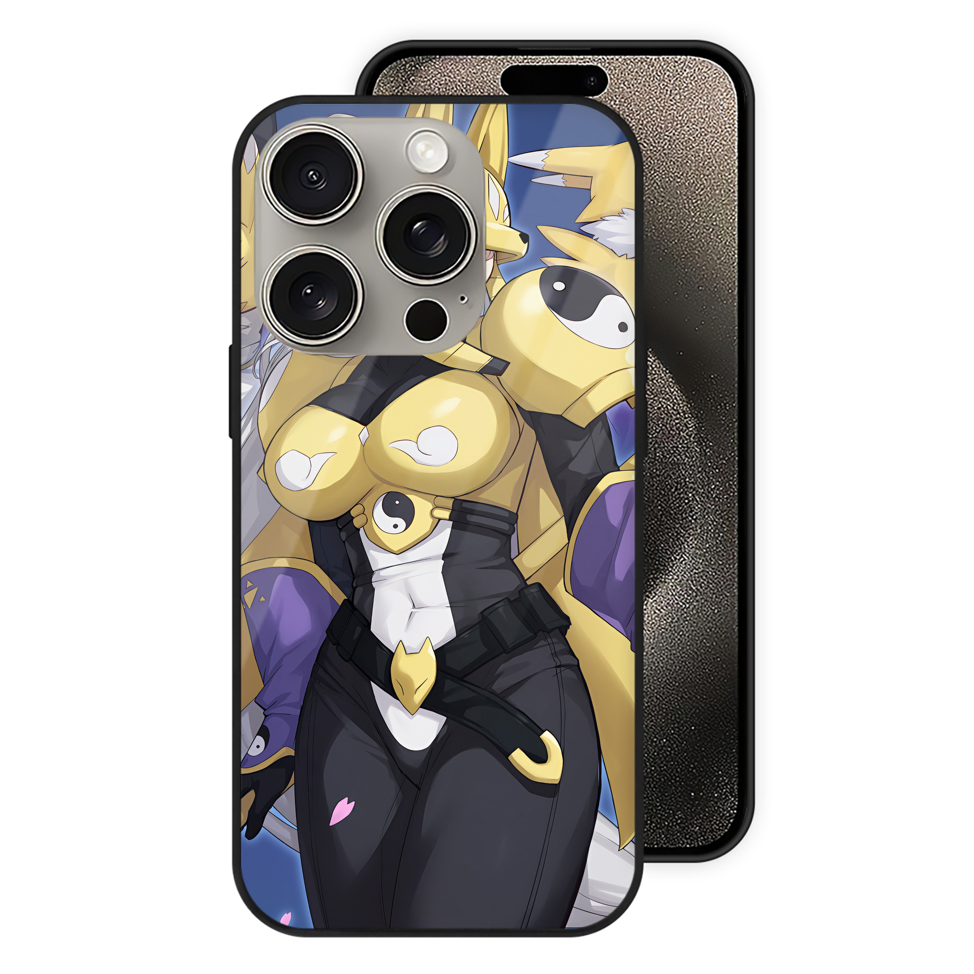 （画像用） Digimon デジタルモンスター/デジモン 【iPhone15Pro対応】スマホケース 耐衝撃＆黄変防止 背面ガラス