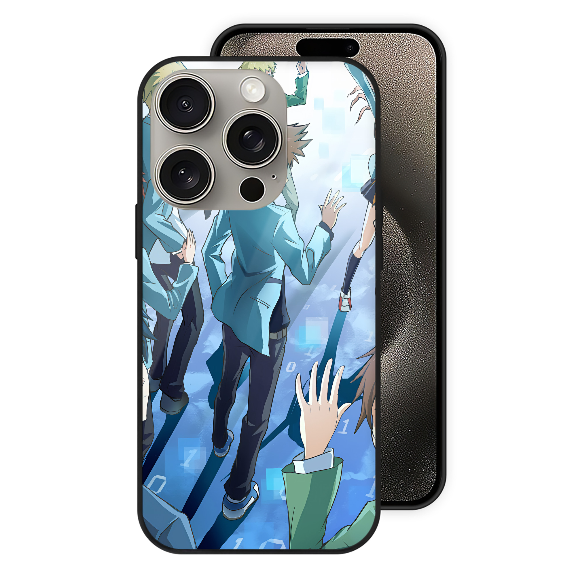 （画像用） Digimon デジタルモンスター/デジモン 【iPhone15Pro対応】スマホケース 耐衝撃＆黄変防止 背面ガラス