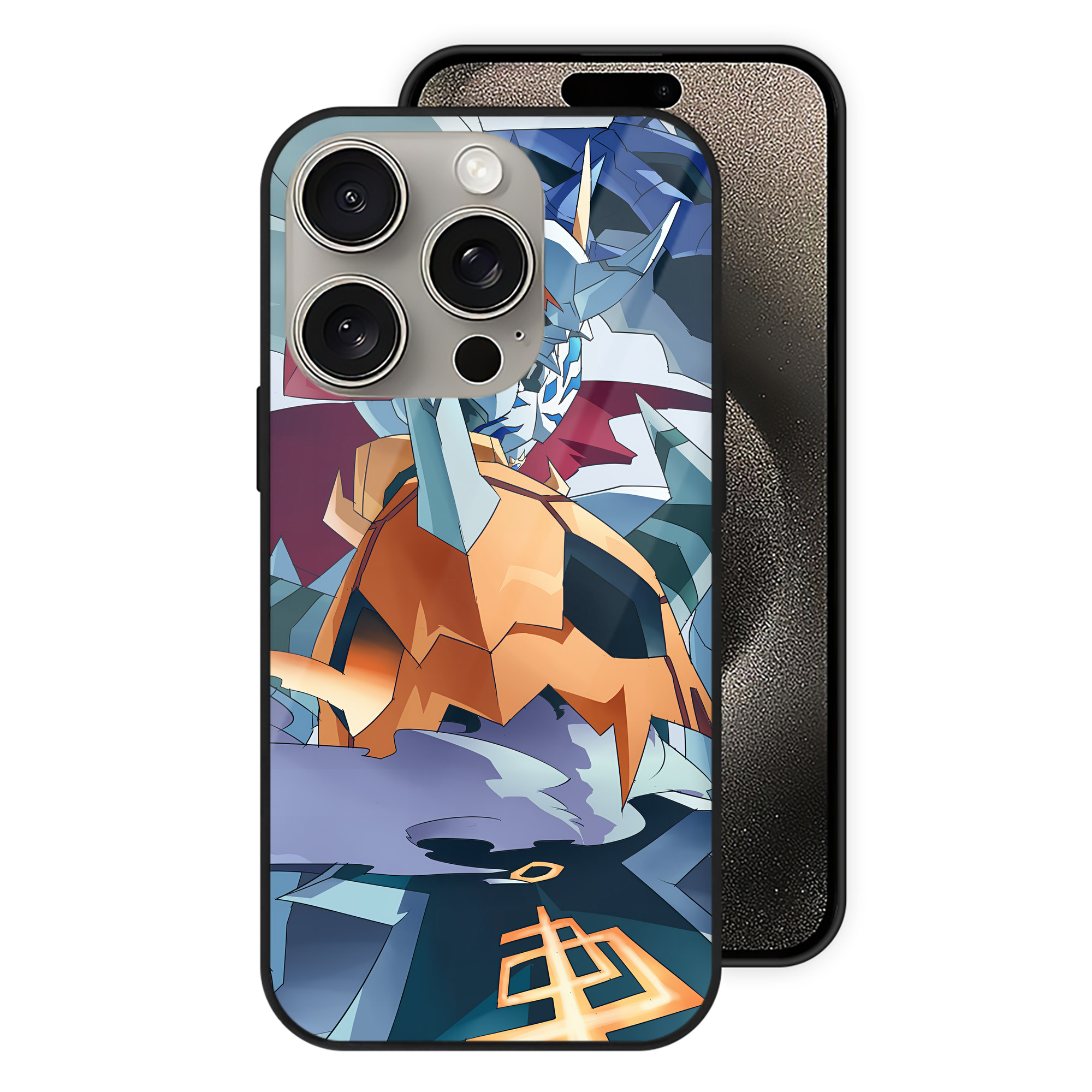 （画像用） Digimon デジタルモンスター/デジモン 【iPhone15Pro対応】スマホケース 耐衝撃＆黄変防止 背面ガラス