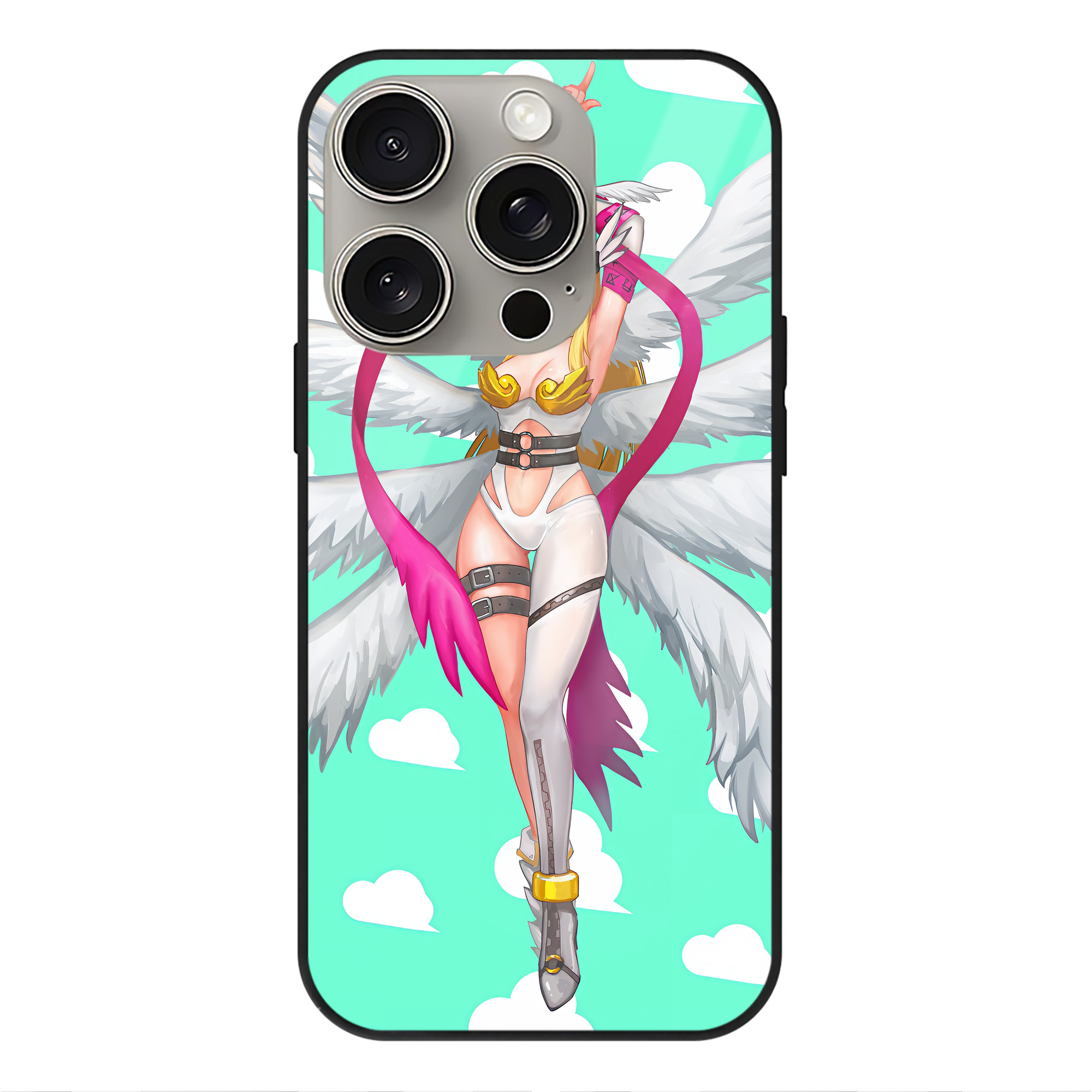 （画像用） Digimon デジタルモンスター/デジモン 【iPhone15Pro対応】スマホケース 耐衝撃＆黄変防止 背面ガラス