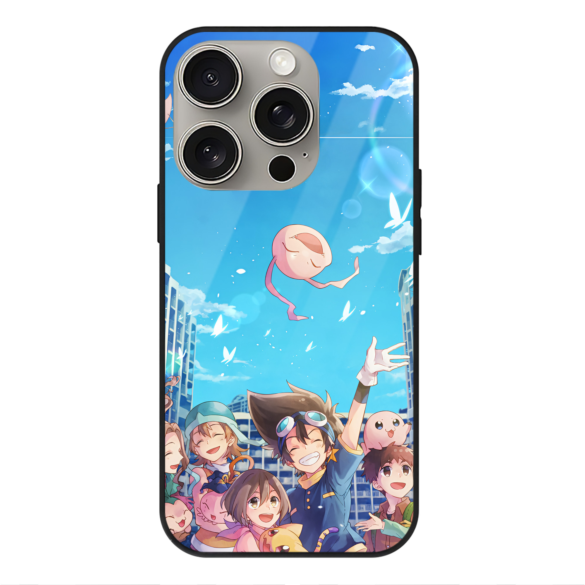 （画像用） Digimon デジタルモンスター/デジモン 【iPhone15Pro対応】スマホケース 耐衝撃＆黄変防止 背面ガラス