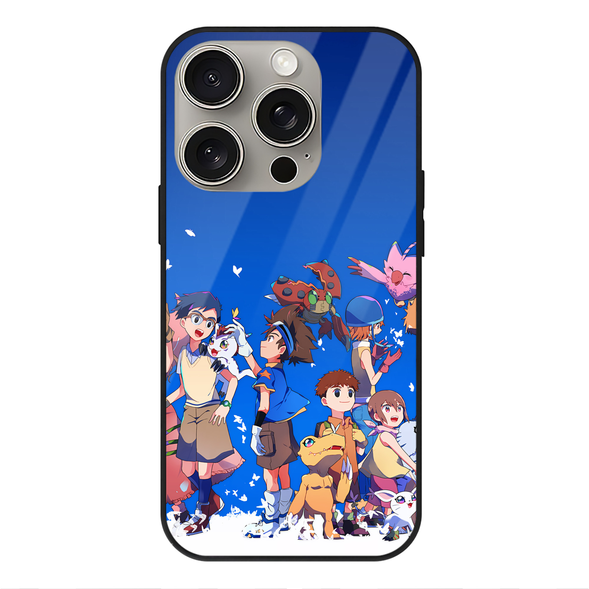 （画像用） Digimon デジタルモンスター/デジモン 【iPhone15Pro対応】スマホケース 耐衝撃＆黄変防止 背面ガラス