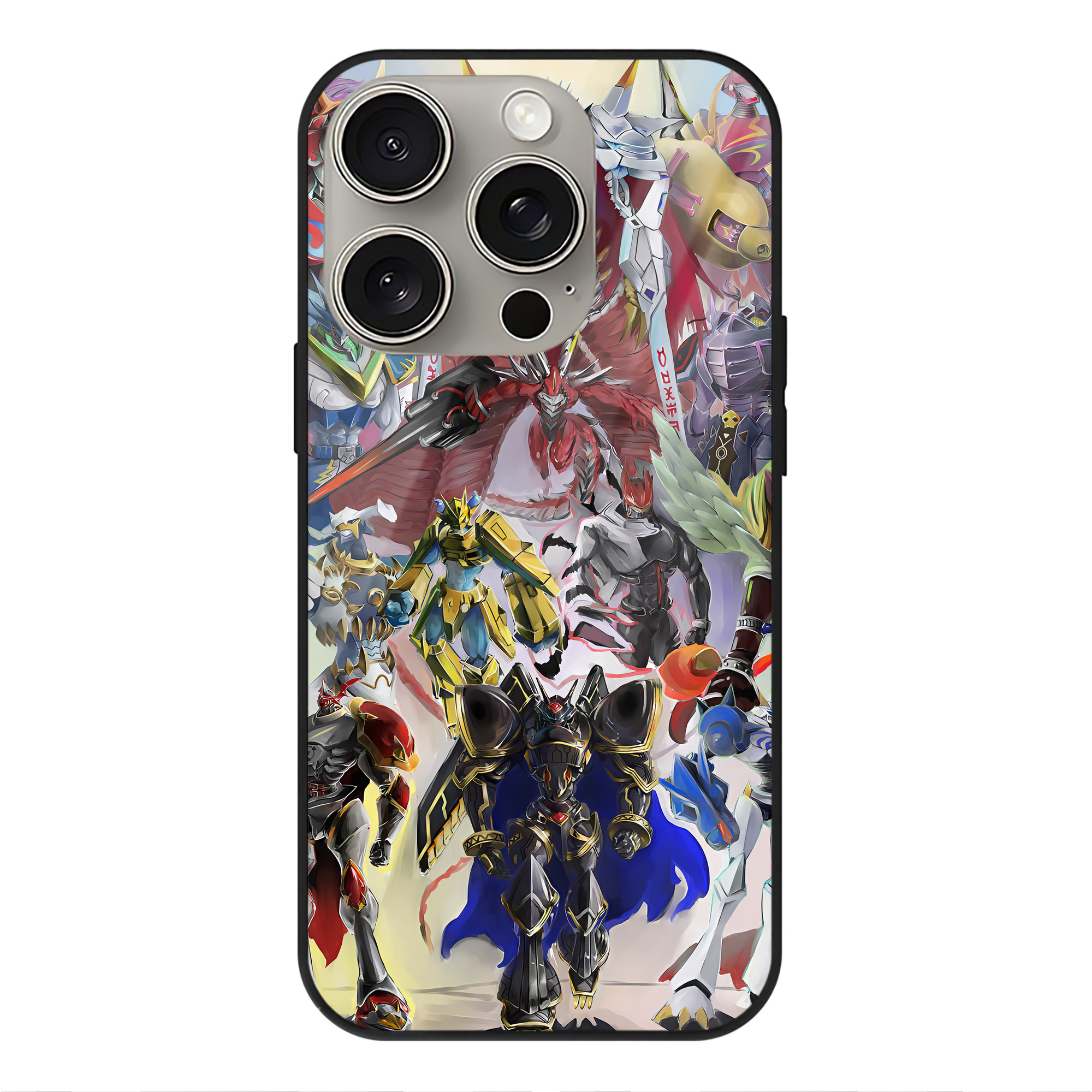 （画像用） Digimon デジタルモンスター/デジモン 【iPhone15Pro対応】スマホケース 耐衝撃＆黄変防止 背面ガラス