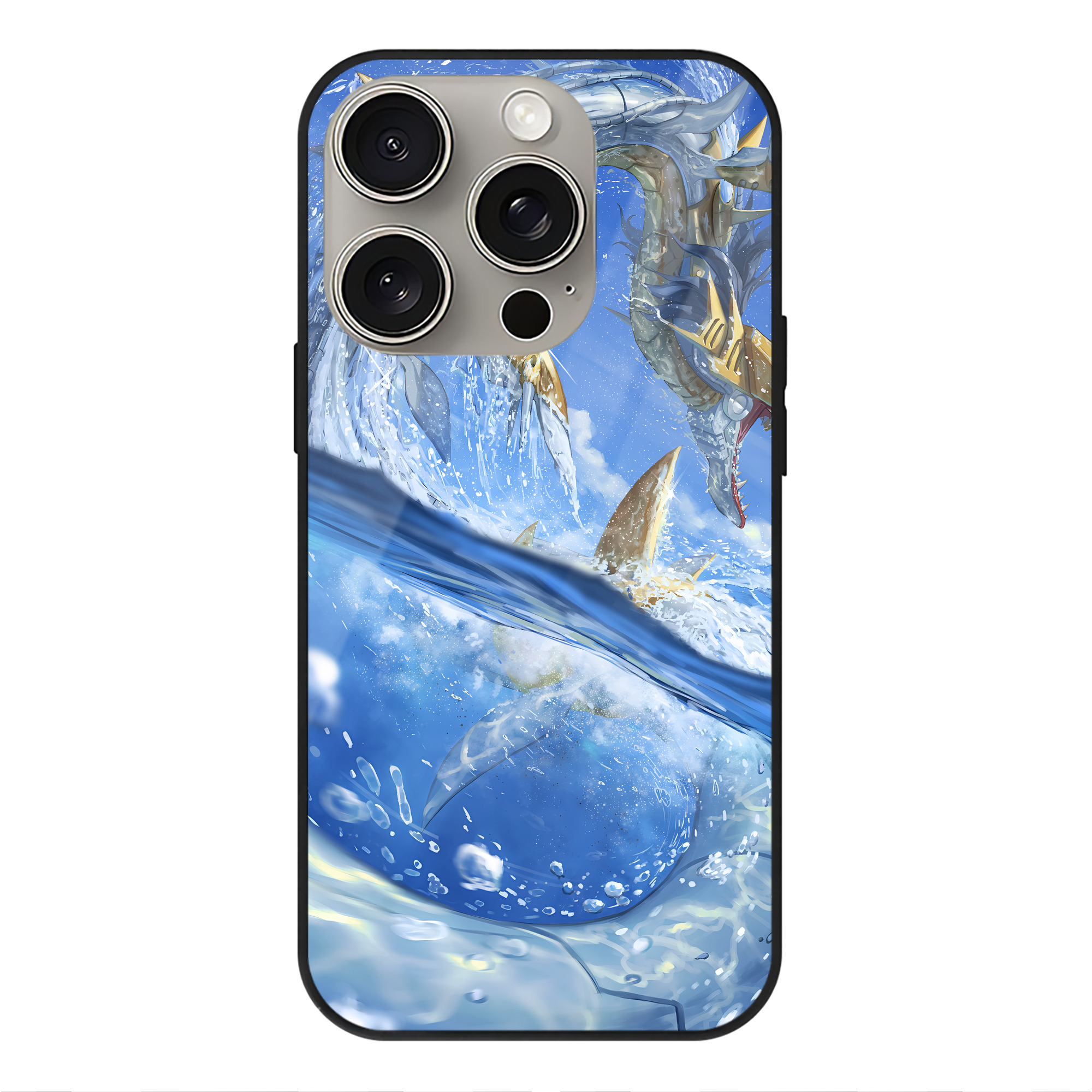 （画像用） Digimon デジタルモンスター/デジモン 【iPhone15Pro対応】スマホケース 耐衝撃＆黄変防止 背面ガラス