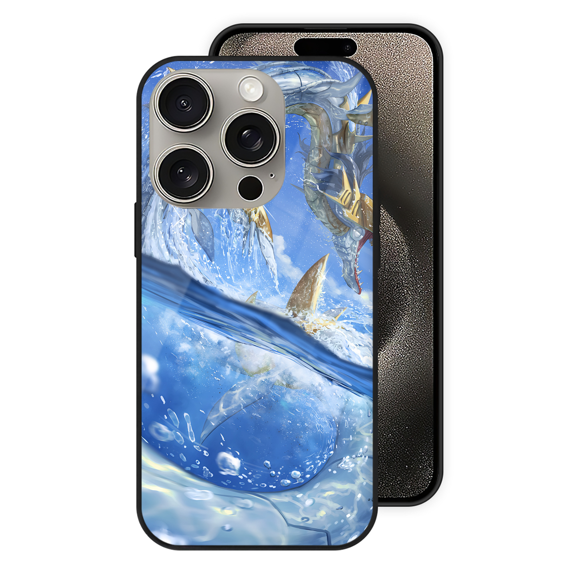 （画像用） Digimon デジタルモンスター/デジモン 【iPhone15Pro対応】スマホケース 耐衝撃＆黄変防止 背面ガラス