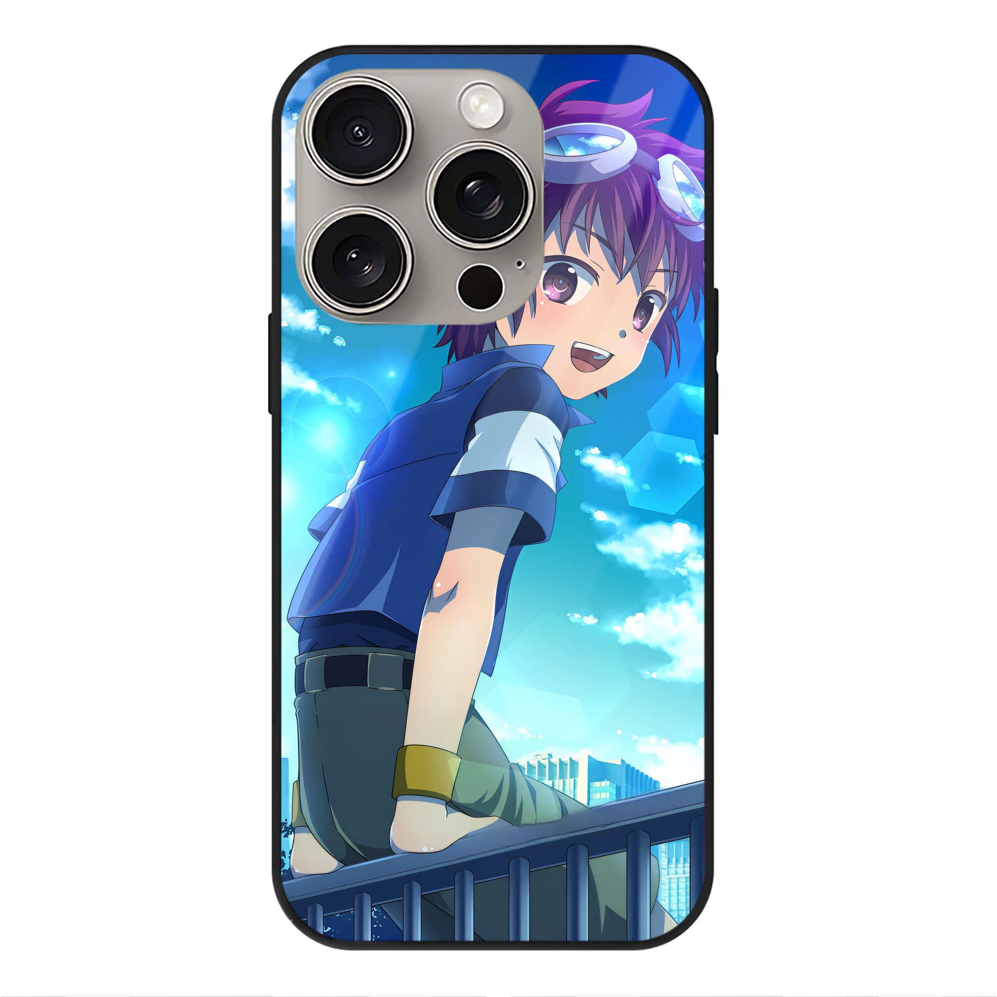 （画像用） Digimon デジタルモンスター/デジモン 【iPhone15Pro対応】スマホケース 耐衝撃＆黄変防止 背面ガラス