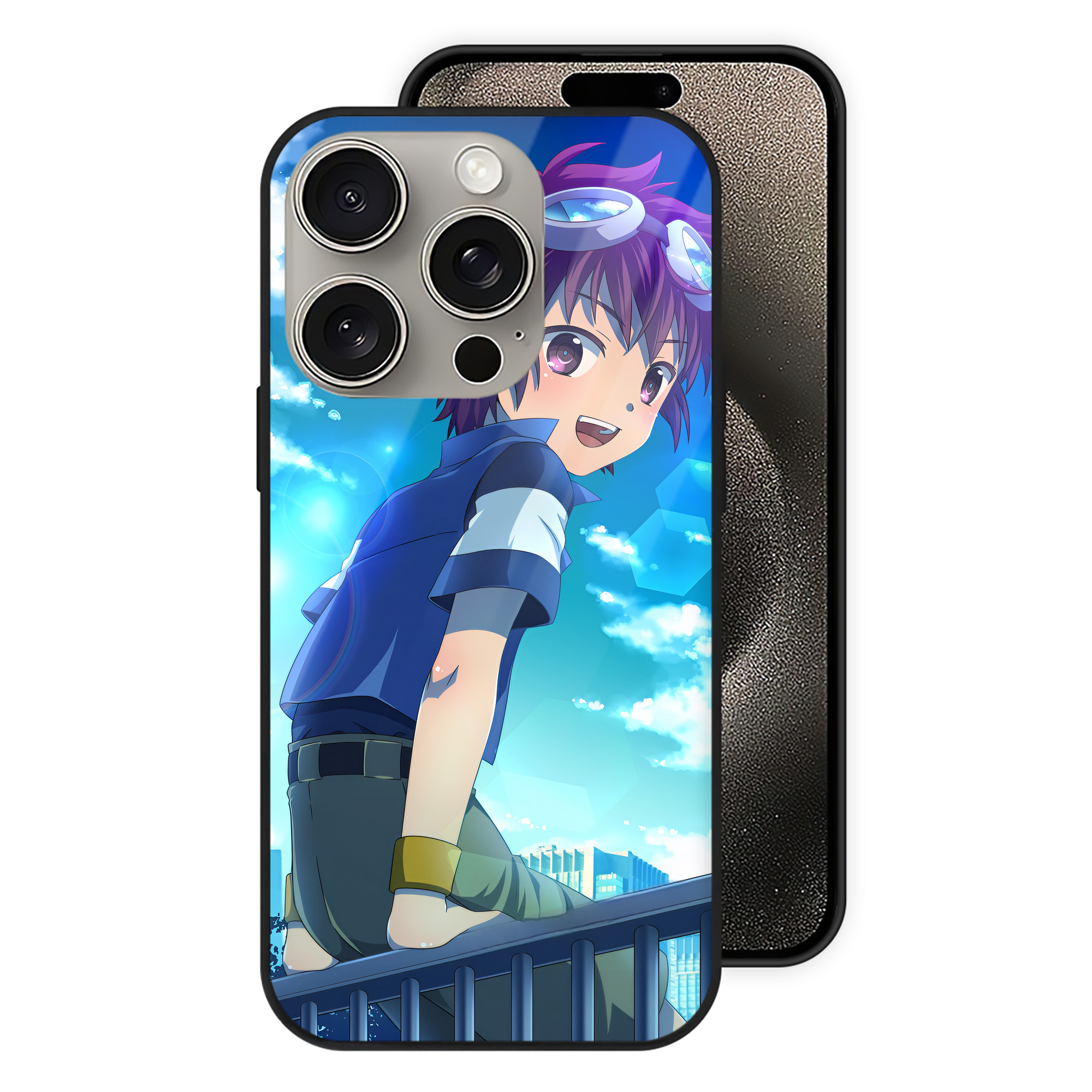（画像用） Digimon デジタルモンスター/デジモン 【iPhone15Pro対応】スマホケース 耐衝撃＆黄変防止 背面ガラス