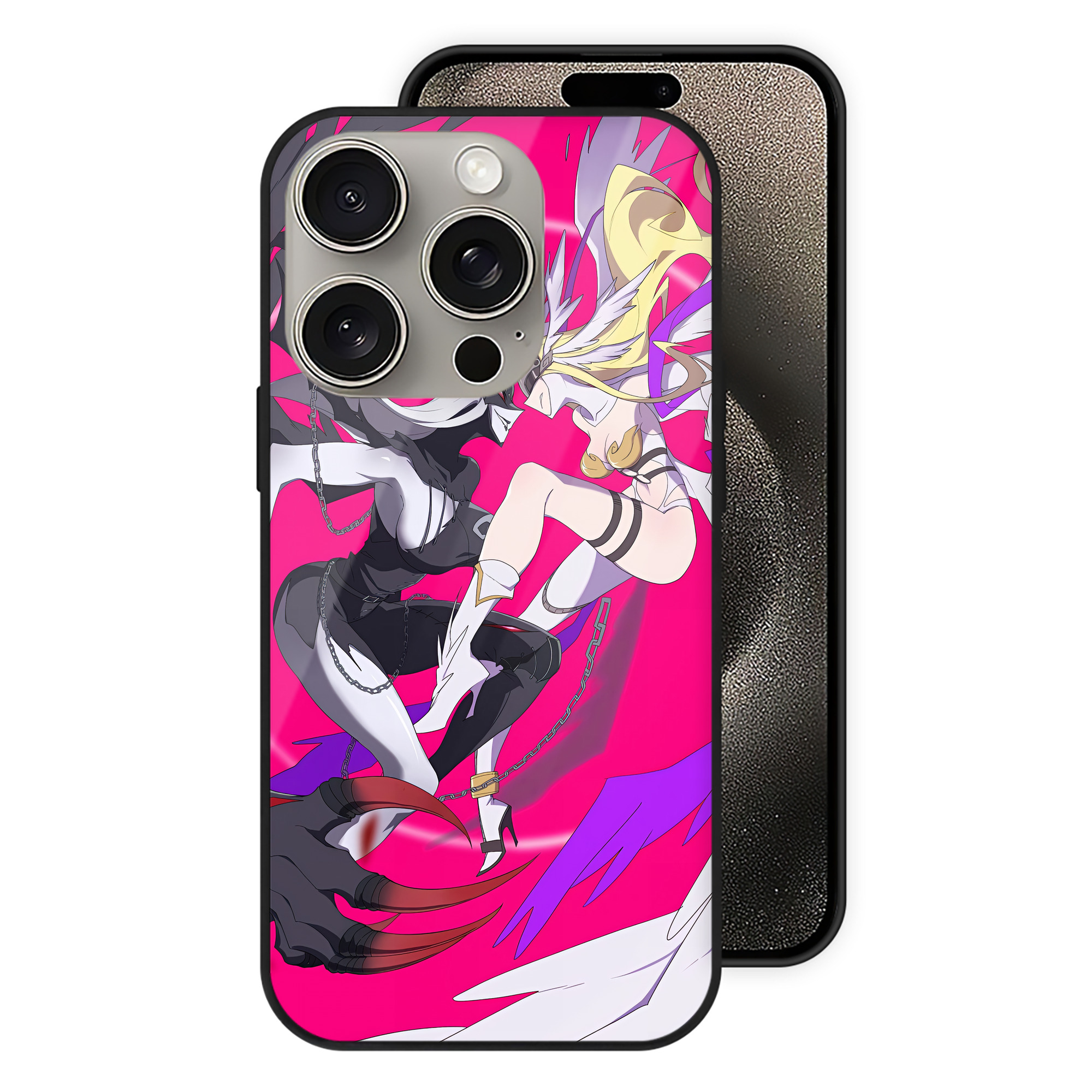 （画像用） Digimon デジタルモンスター/デジモン 【iPhone15Pro対応】スマホケース 耐衝撃＆黄変防止 背面ガラス