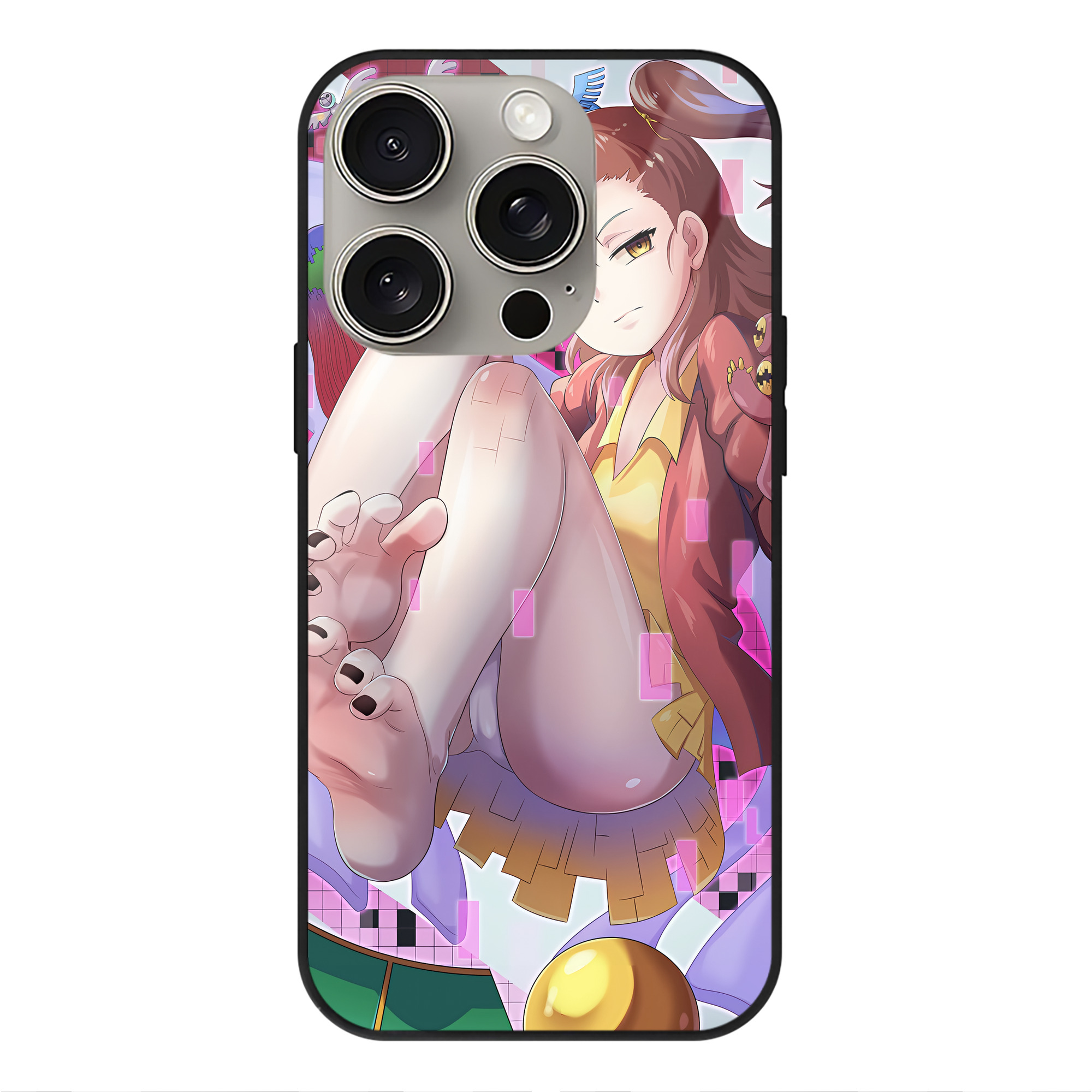 （画像用） Digimon デジタルモンスター/デジモン 【iPhone15Pro対応】スマホケース 耐衝撃＆黄変防止 背面ガラス
