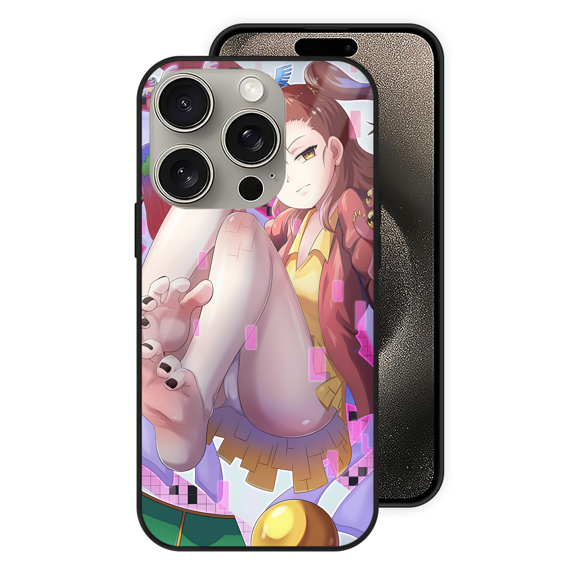 （画像用） Digimon デジタルモンスター/デジモン 【iPhone15Pro対応】スマホケース 耐衝撃＆黄変防止 背面ガラス
