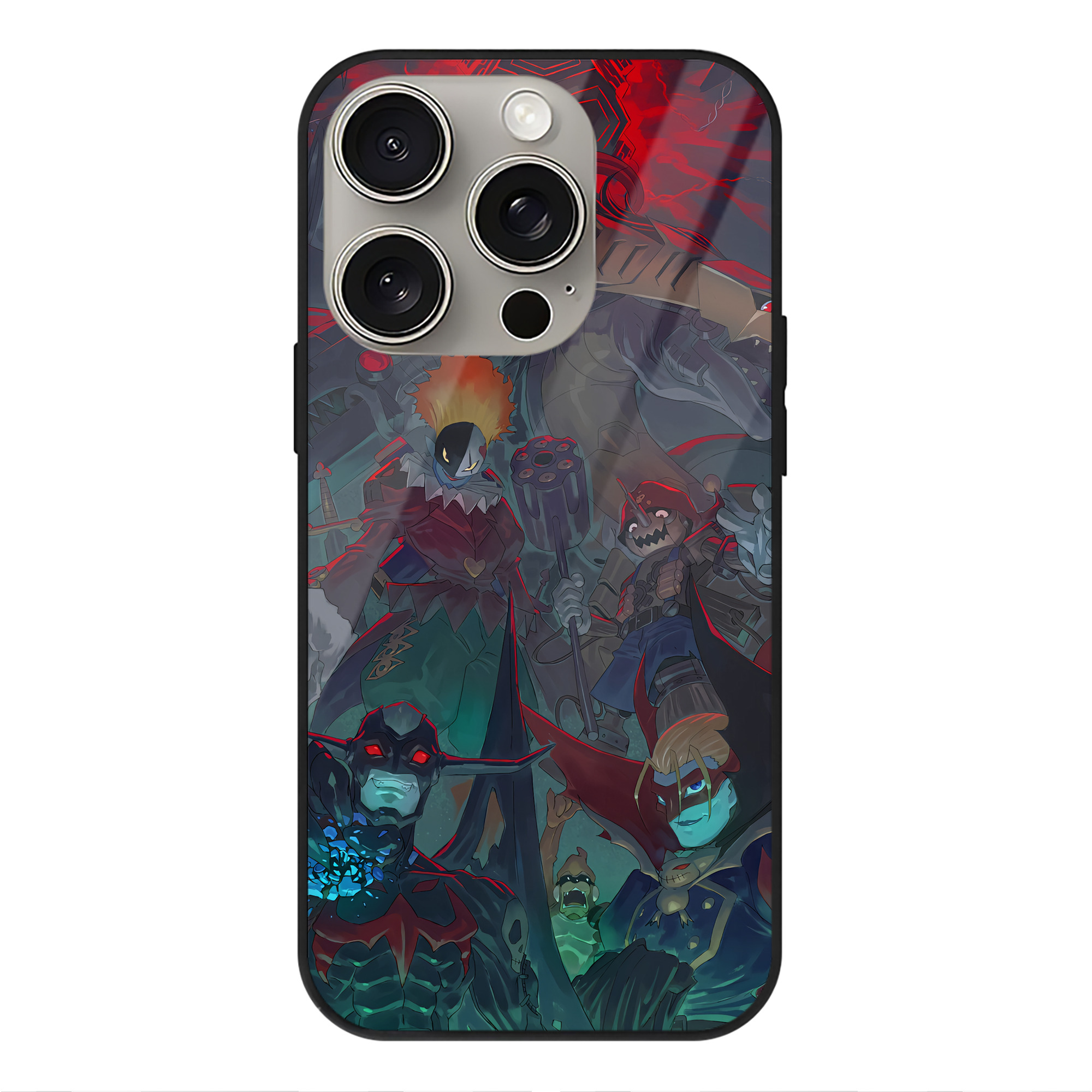 （画像用） Digimon デジタルモンスター/デジモン 【iPhone15Pro対応】スマホケース 耐衝撃＆黄変防止 背面ガラス