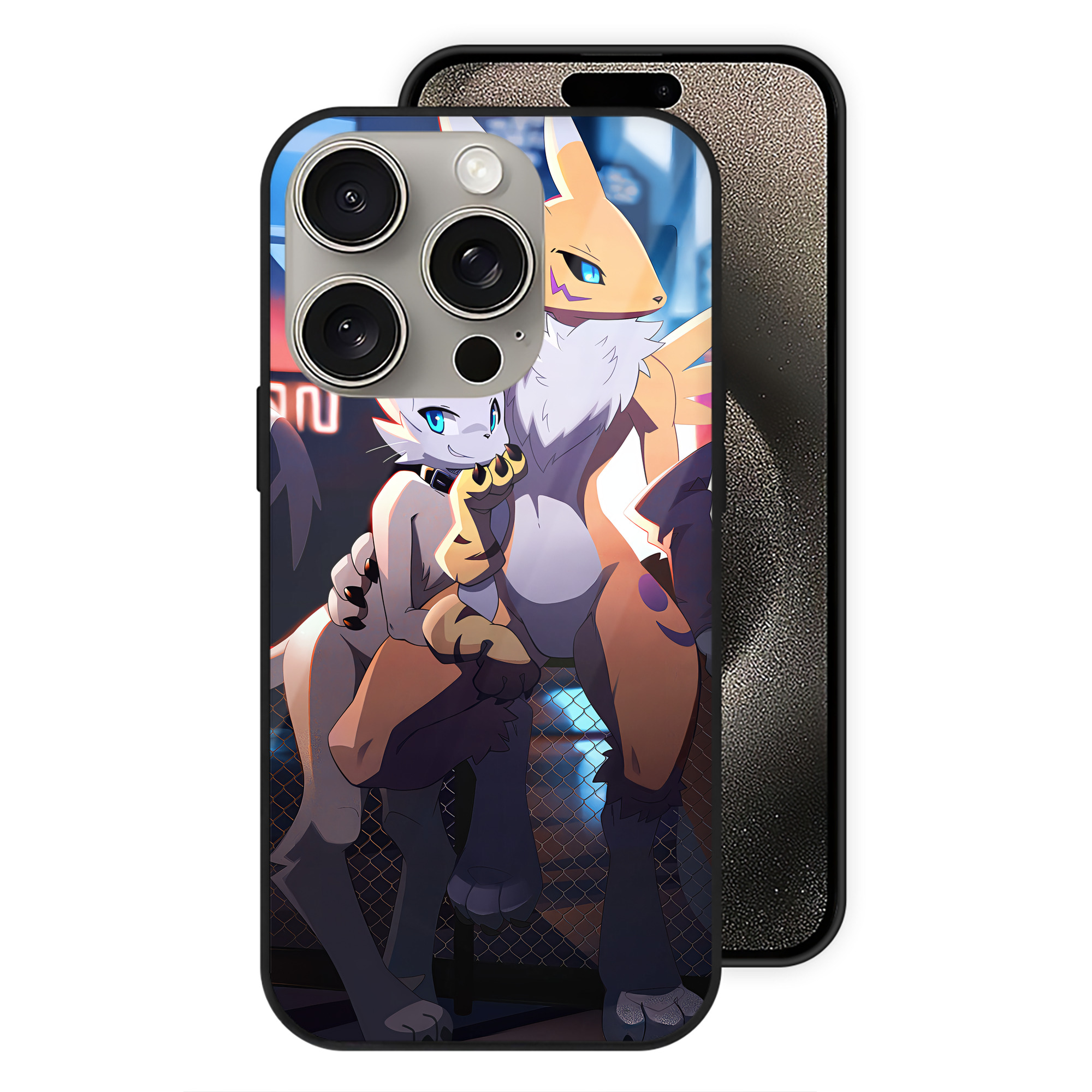 （画像用） Digimon デジタルモンスター/デジモン 【iPhone15Pro対応】スマホケース 耐衝撃＆黄変防止 背面ガラス