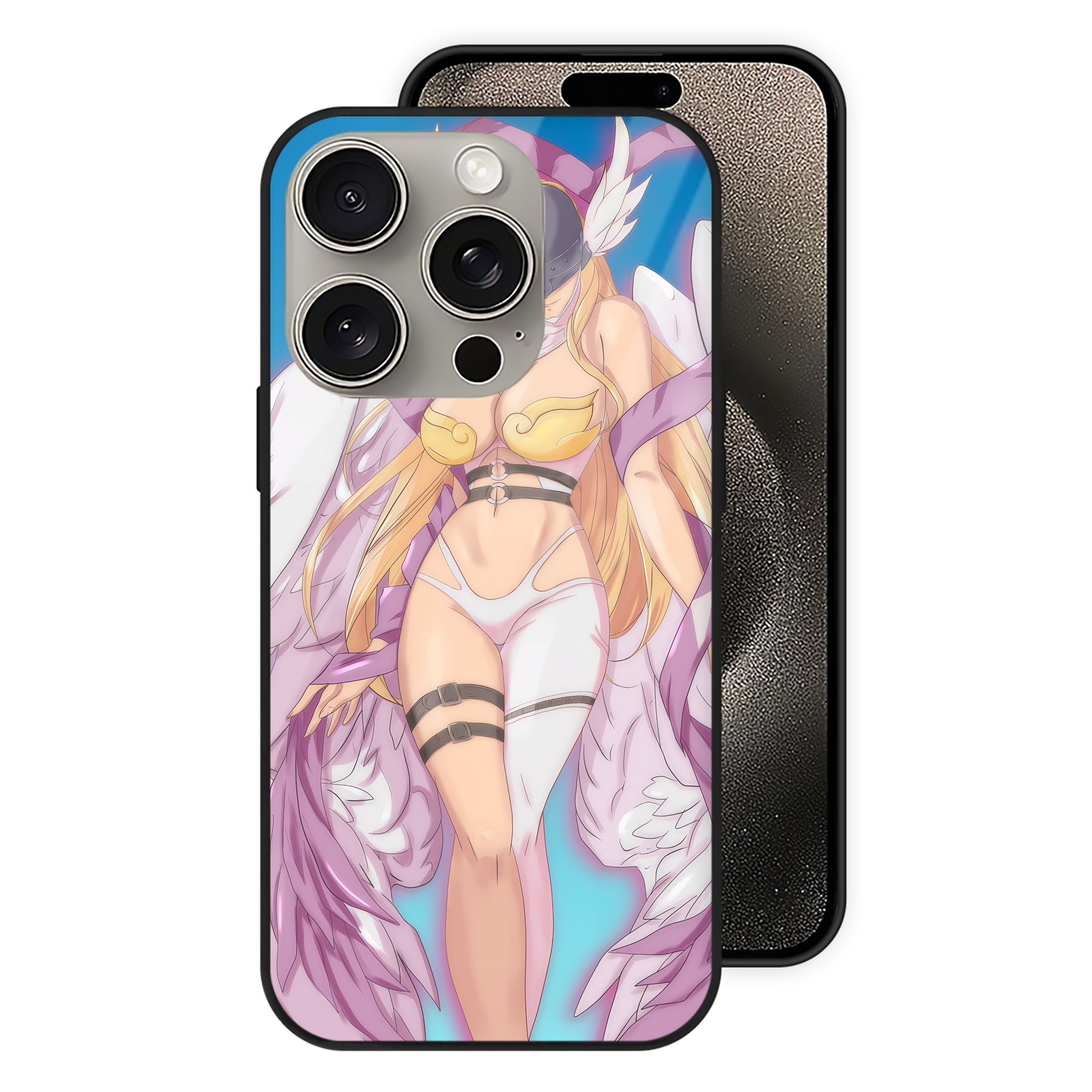 （画像用） Digimon デジタルモンスター/デジモン 【iPhone15Pro対応】スマホケース 耐衝撃＆黄変防止 背面ガラス