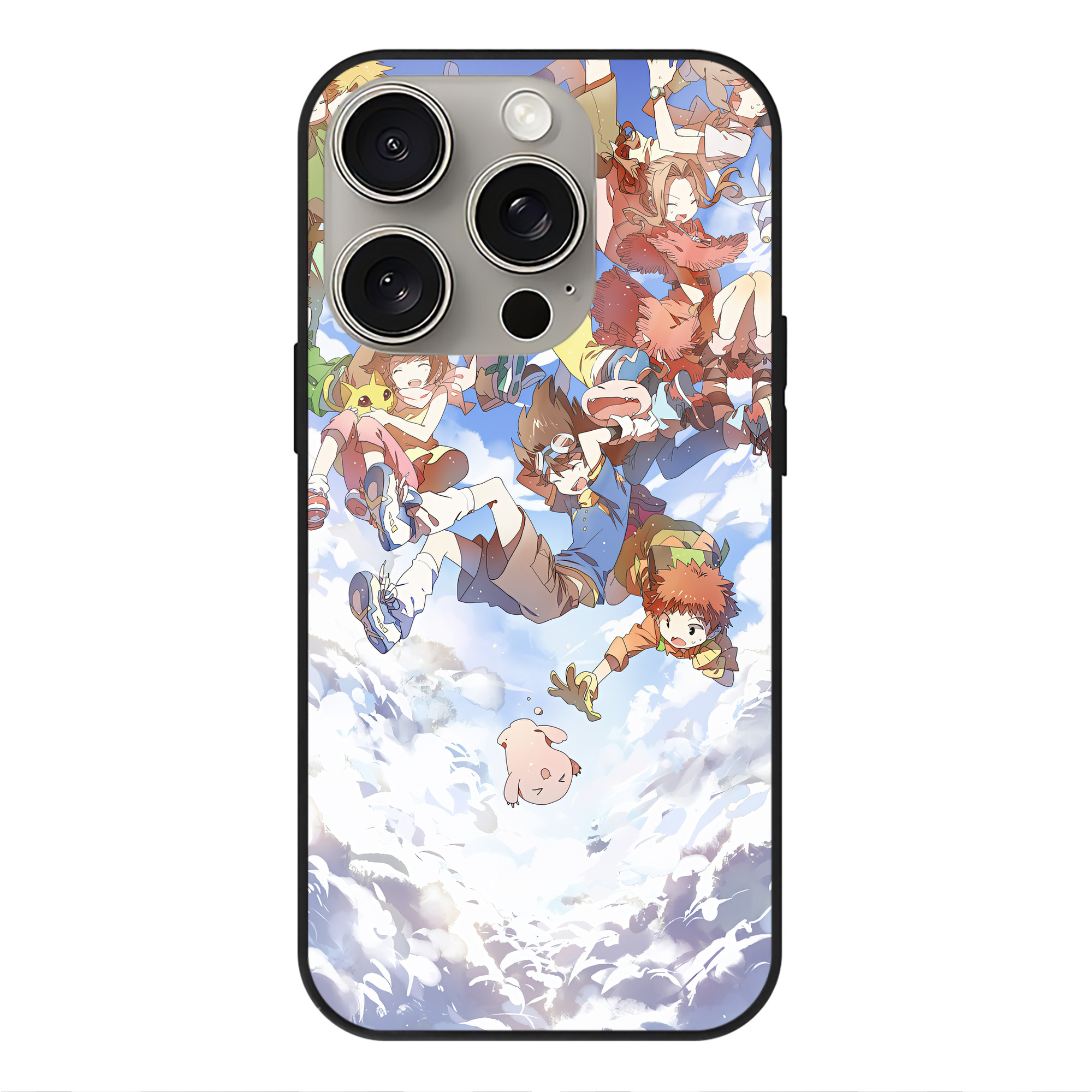 （画像用） Digimon デジタルモンスター/デジモン 【iPhone15Pro対応】スマホケース 耐衝撃＆黄変防止 背面ガラス