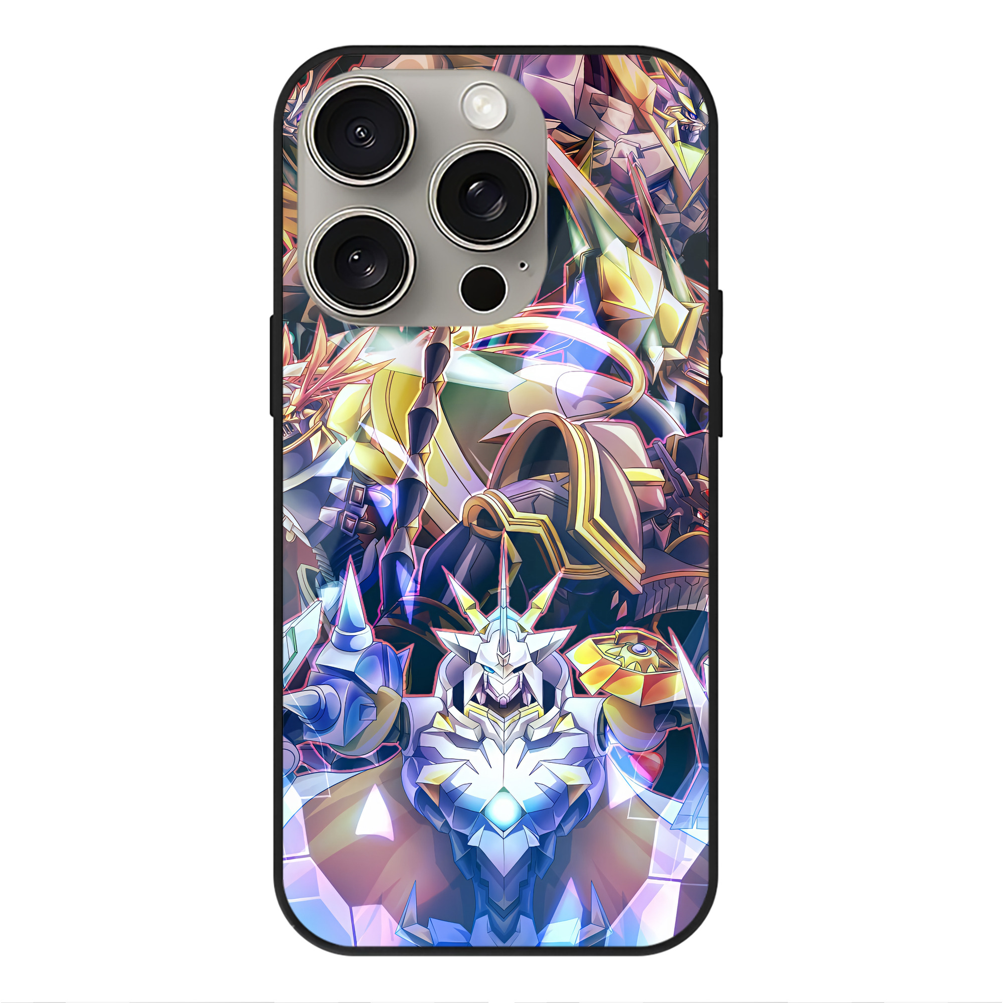 （画像用） Digimon デジタルモンスター/デジモン 【iPhone15Pro対応】スマホケース 耐衝撃＆黄変防止 背面ガラス