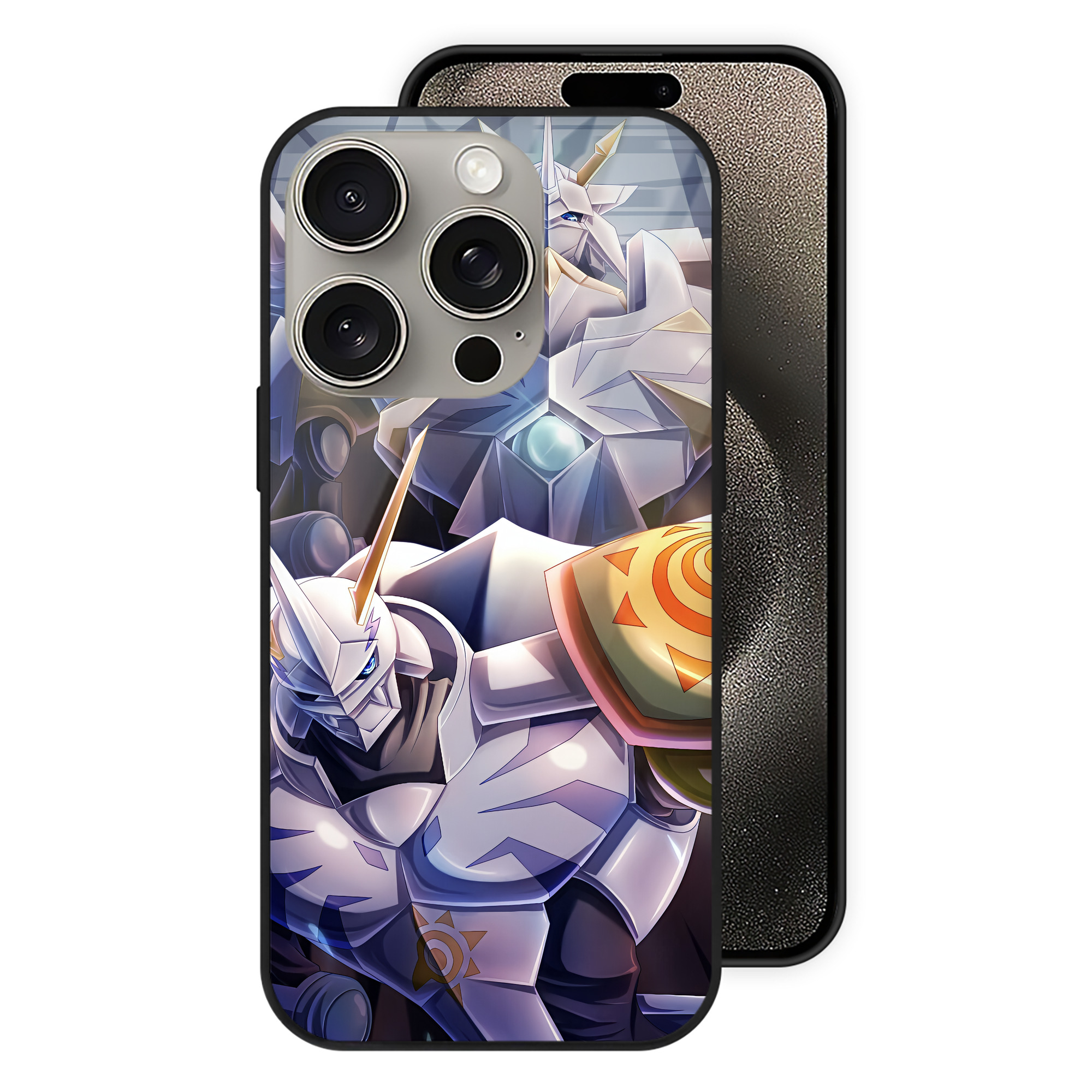 （画像用） Digimon デジタルモンスター/デジモン 【iPhone15Pro対応】スマホケース 耐衝撃＆黄変防止 背面ガラス