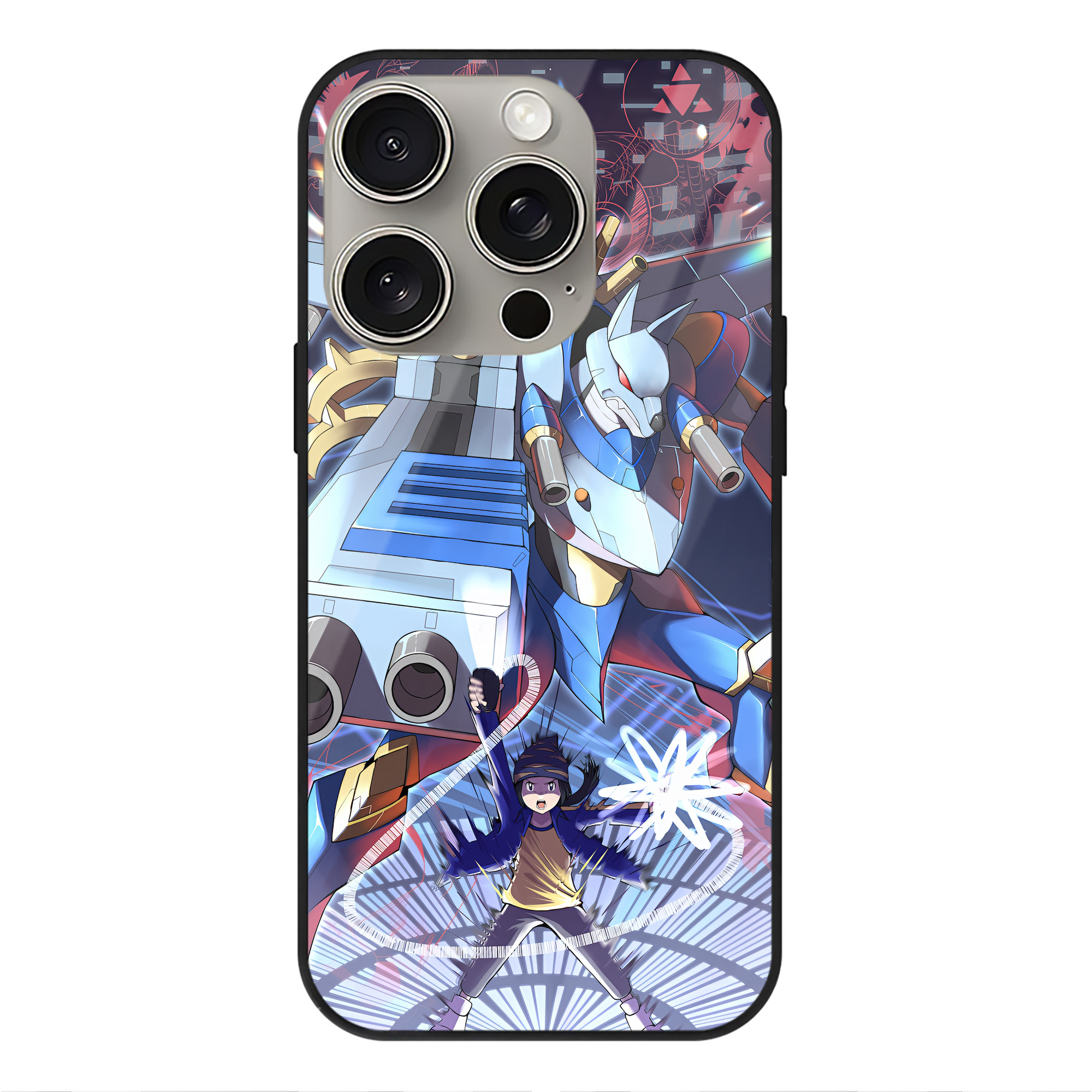 （画像用） Digimon デジタルモンスター/デジモン 【iPhone15Pro対応】スマホケース 耐衝撃＆黄変防止 背面ガラス