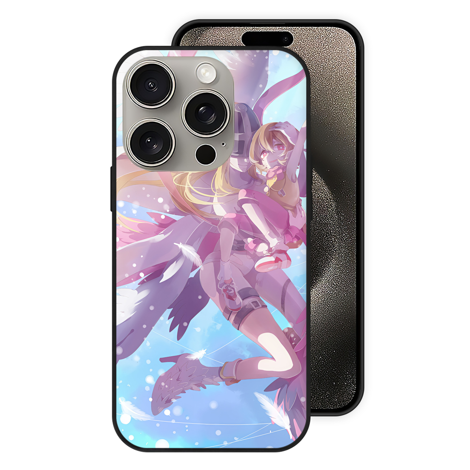 （画像用） Digimon デジタルモンスター/デジモン 【iPhone15Pro対応】スマホケース 耐衝撃＆黄変防止 背面ガラス