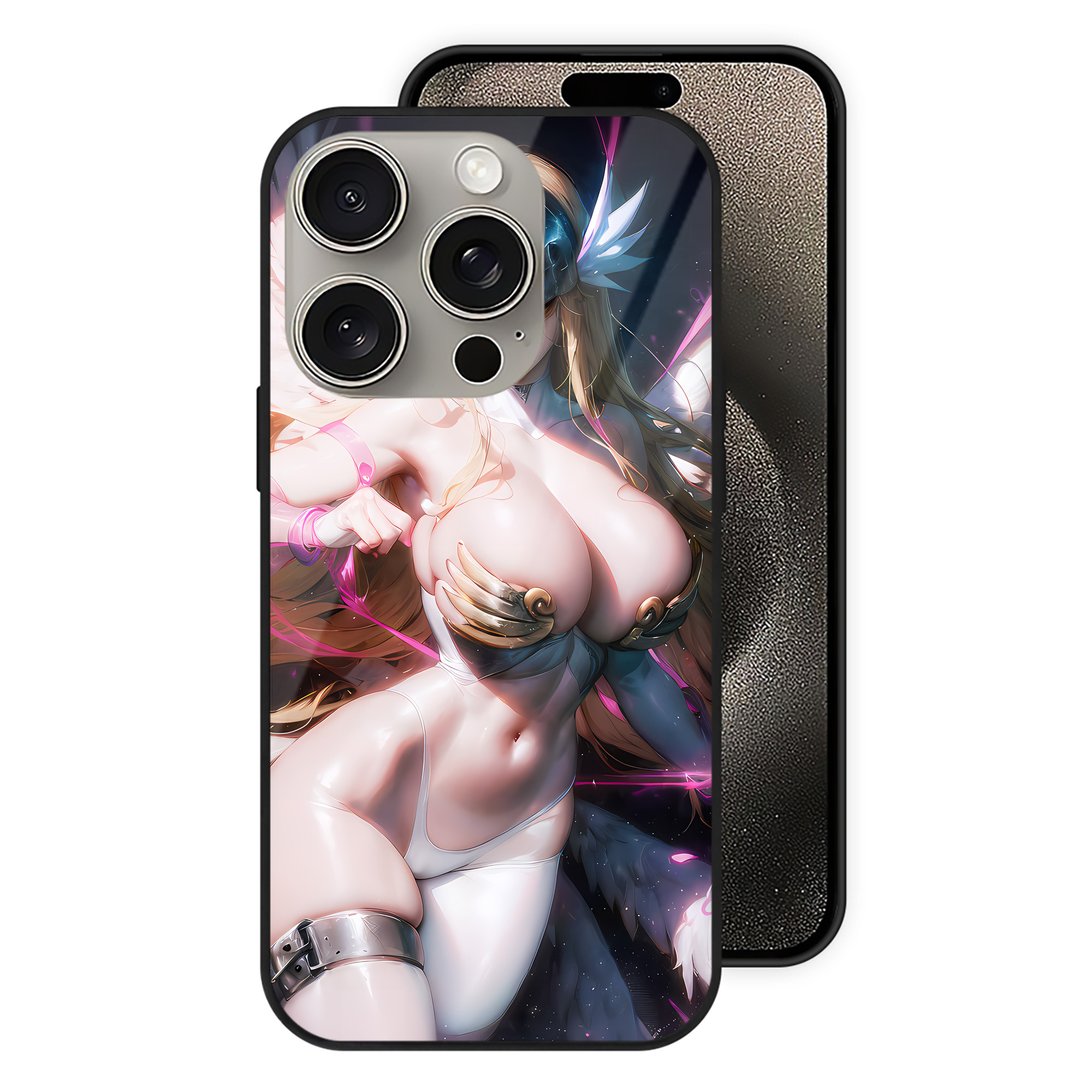 （画像用） Digimon デジタルモンスター/デジモン 【iPhone15Pro対応】スマホケース 耐衝撃＆黄変防止 背面ガラス