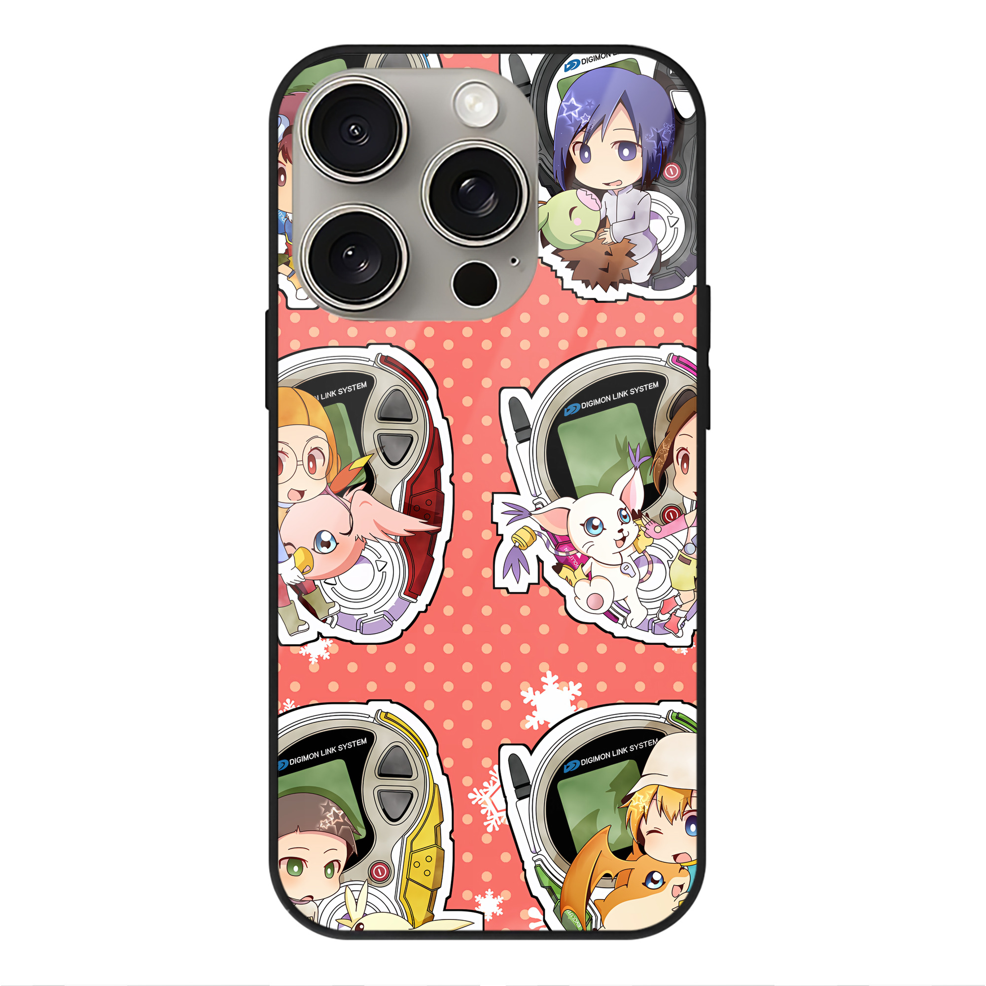 （画像用） Digimon デジタルモンスター/デジモン 【iPhone15Pro対応】スマホケース 耐衝撃＆黄変防止 背面ガラス