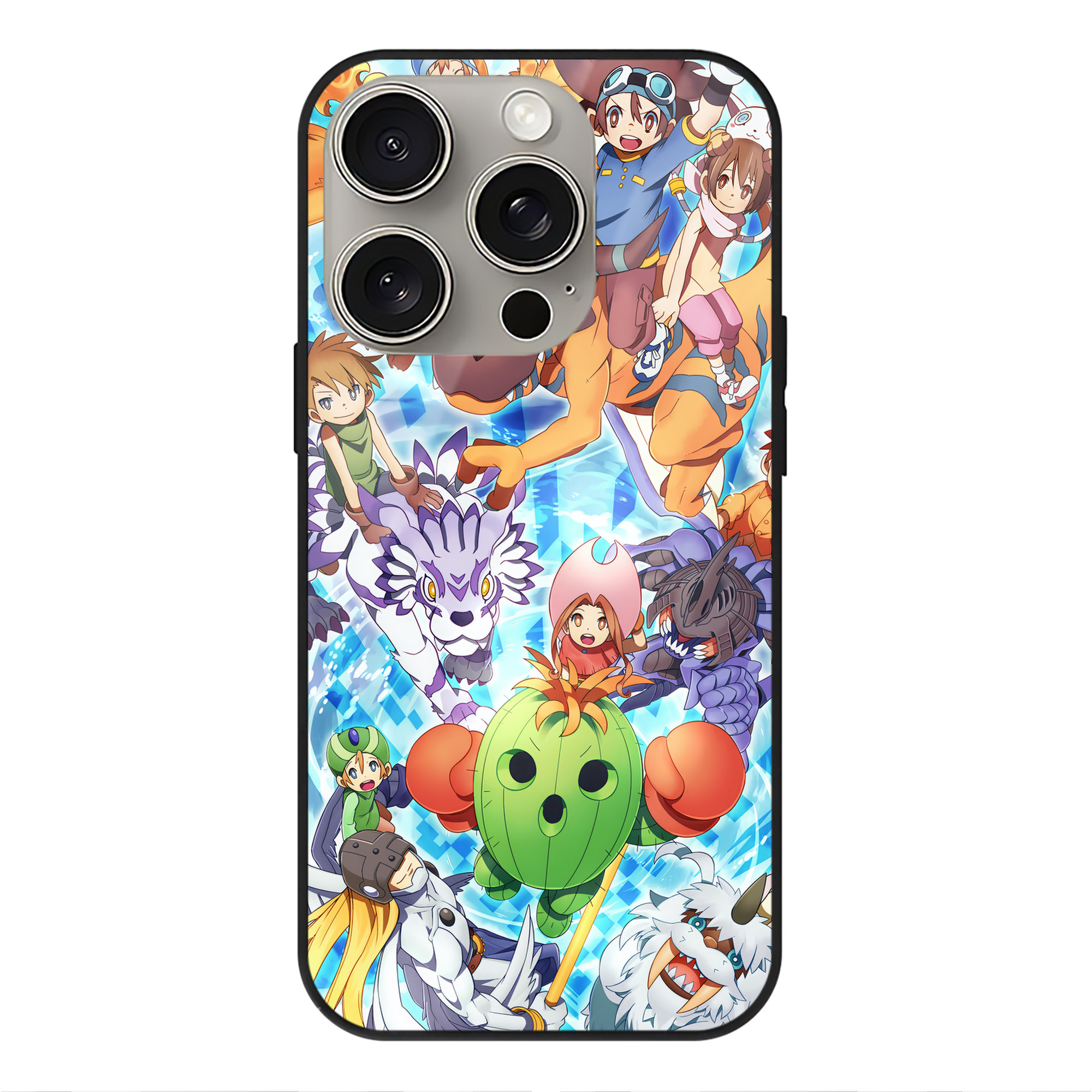（画像用） Digimon デジタルモンスター/デジモン 【iPhone15Pro対応】スマホケース 耐衝撃＆黄変防止 背面ガラス