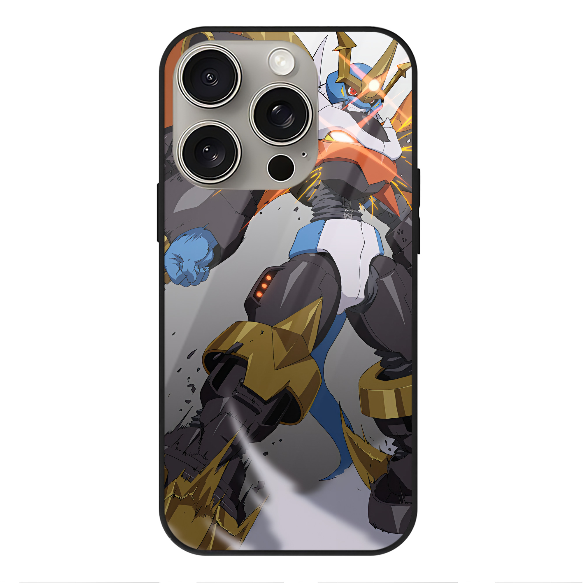 （画像用） Digimon デジタルモンスター/デジモン 【iPhone15Pro対応】スマホケース 耐衝撃＆黄変防止 背面ガラス