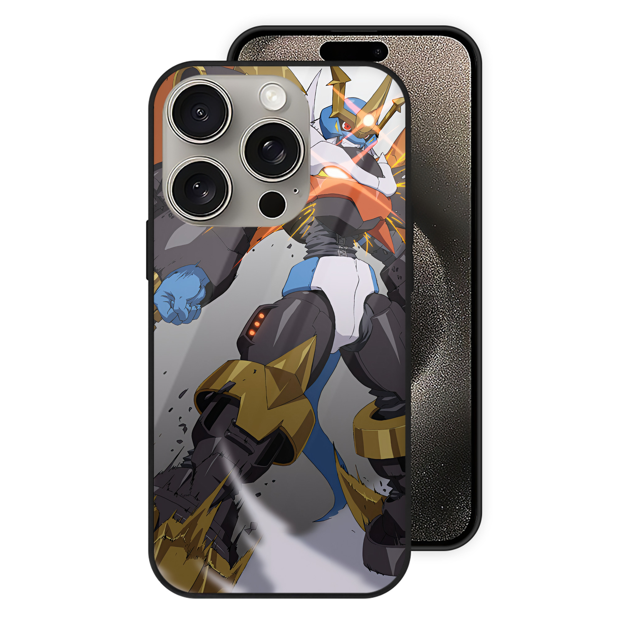 （画像用） Digimon デジタルモンスター/デジモン 【iPhone15Pro対応】スマホケース 耐衝撃＆黄変防止 背面ガラス