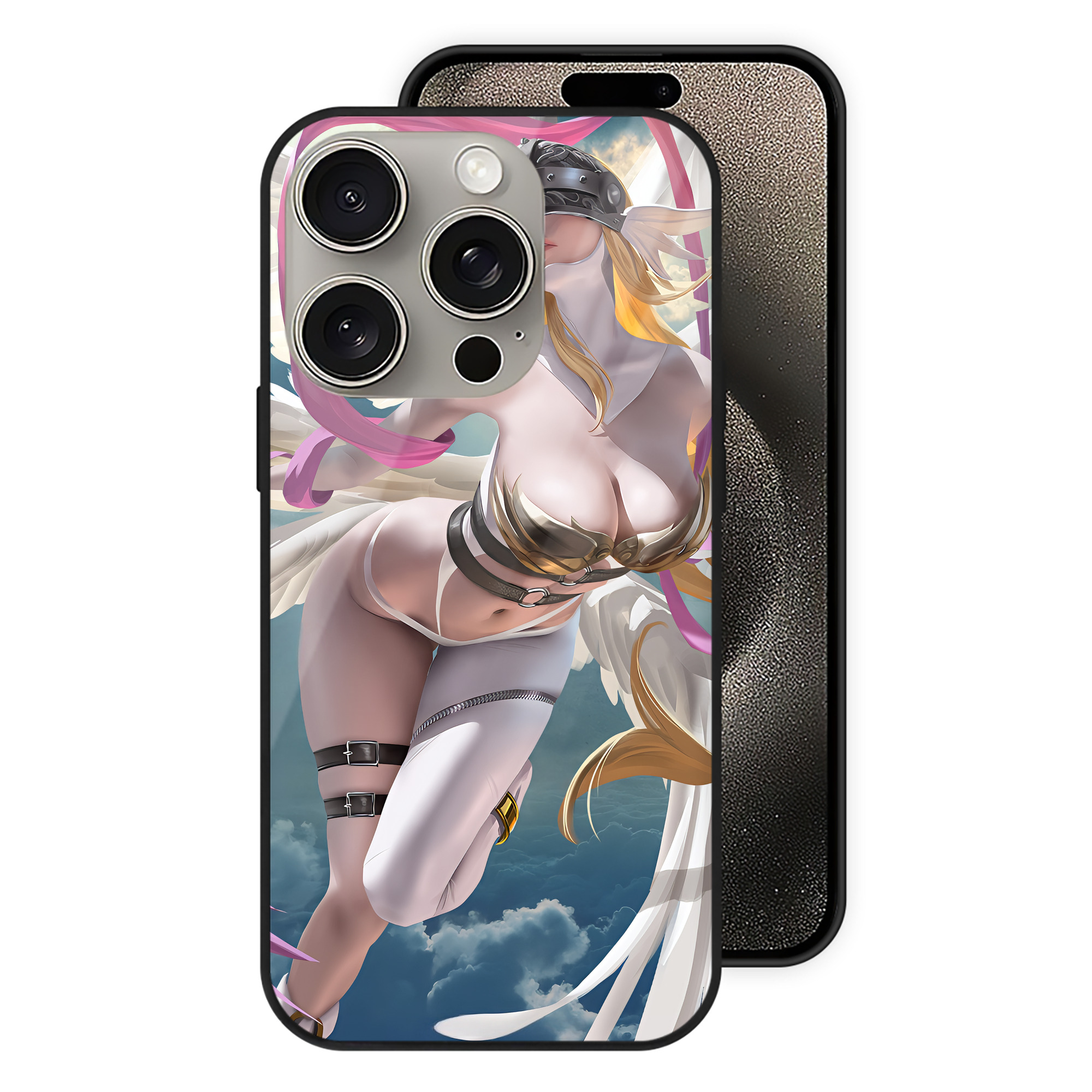 （画像用） Digimon デジタルモンスター/デジモン 【iPhone15Pro対応】スマホケース 耐衝撃＆黄変防止 背面ガラス