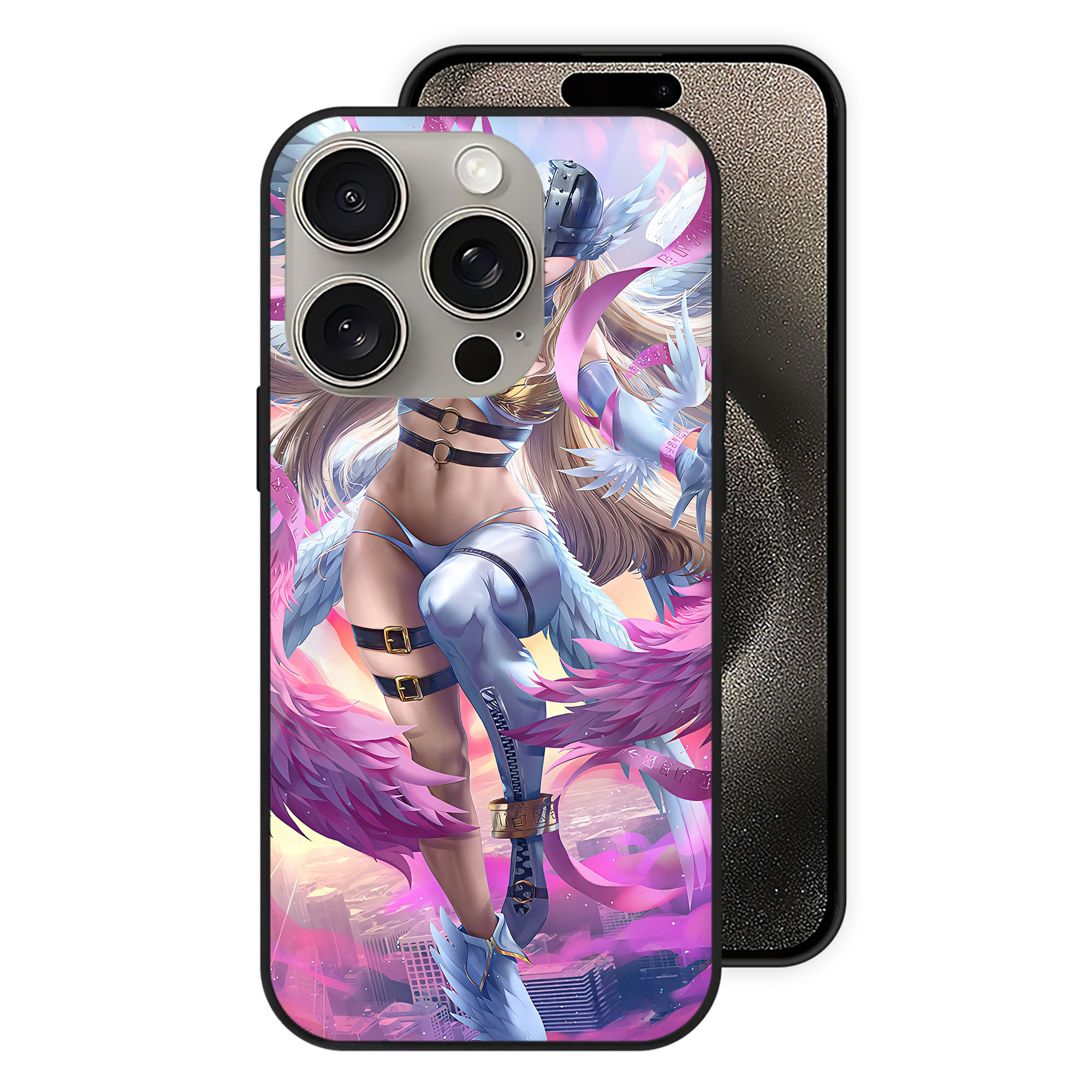 （画像用） Digimon デジタルモンスター/デジモン 【iPhone15Pro対応】スマホケース 耐衝撃＆黄変防止 背面ガラス