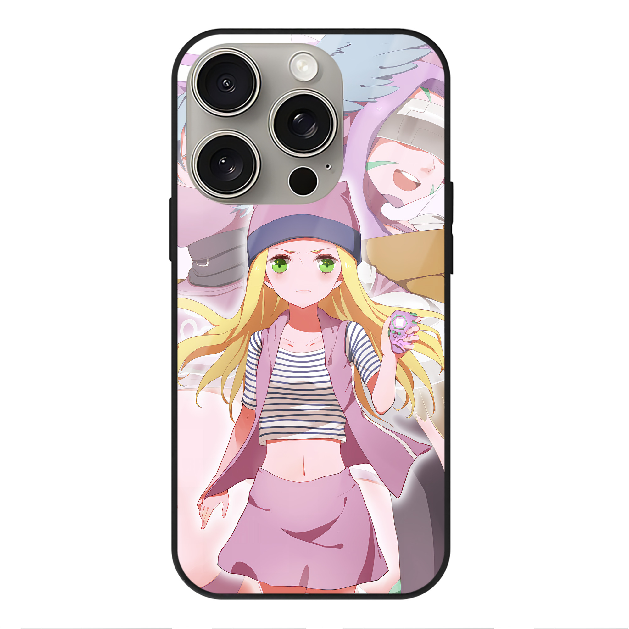 （画像用） Digimon デジタルモンスター/デジモン 【iPhone15Pro対応】スマホケース 耐衝撃＆黄変防止 背面ガラス